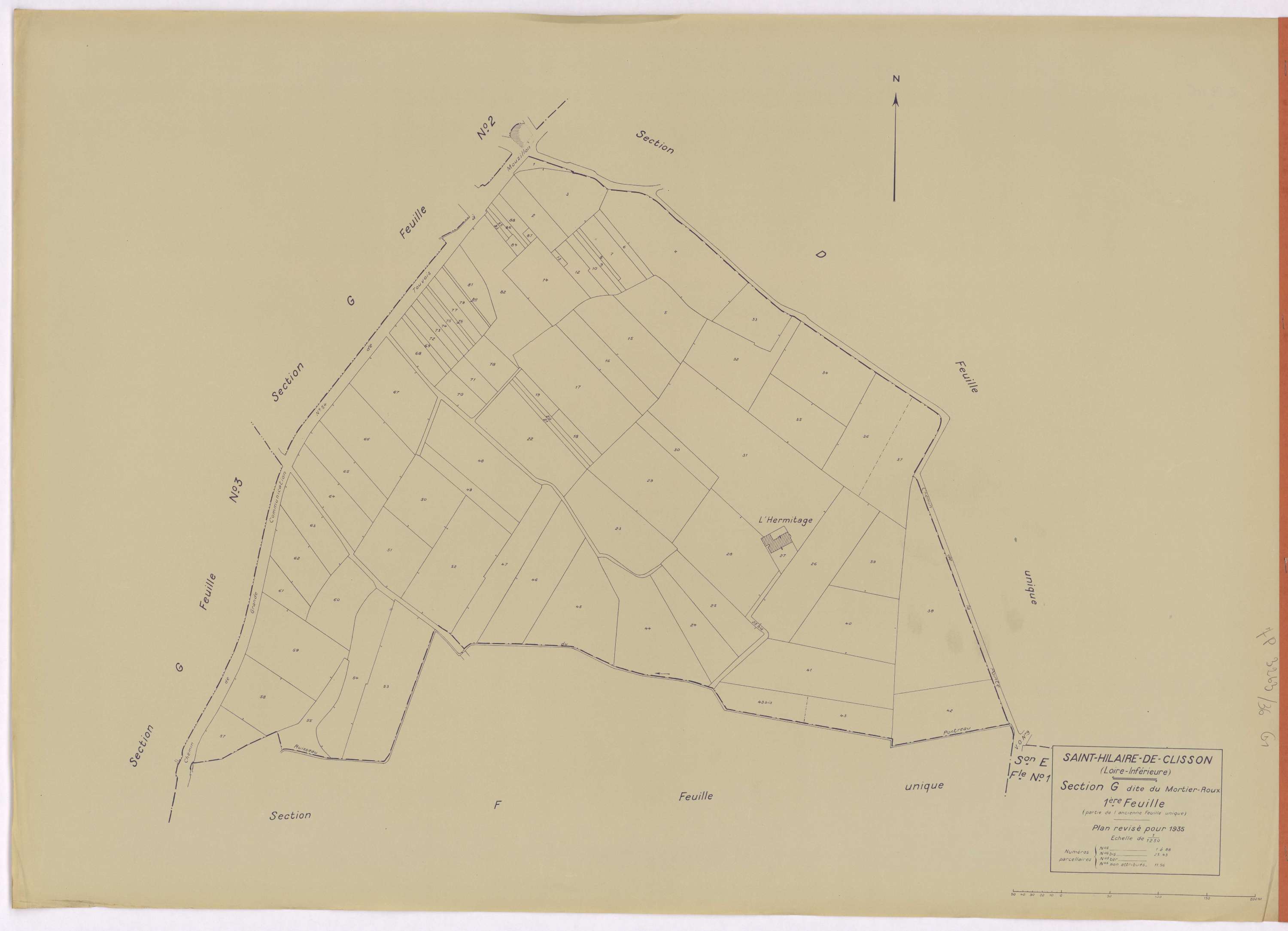 Saint-Hilaire-de-Clisson - Section G1 Mortier-Roux (section du) ; 1-88