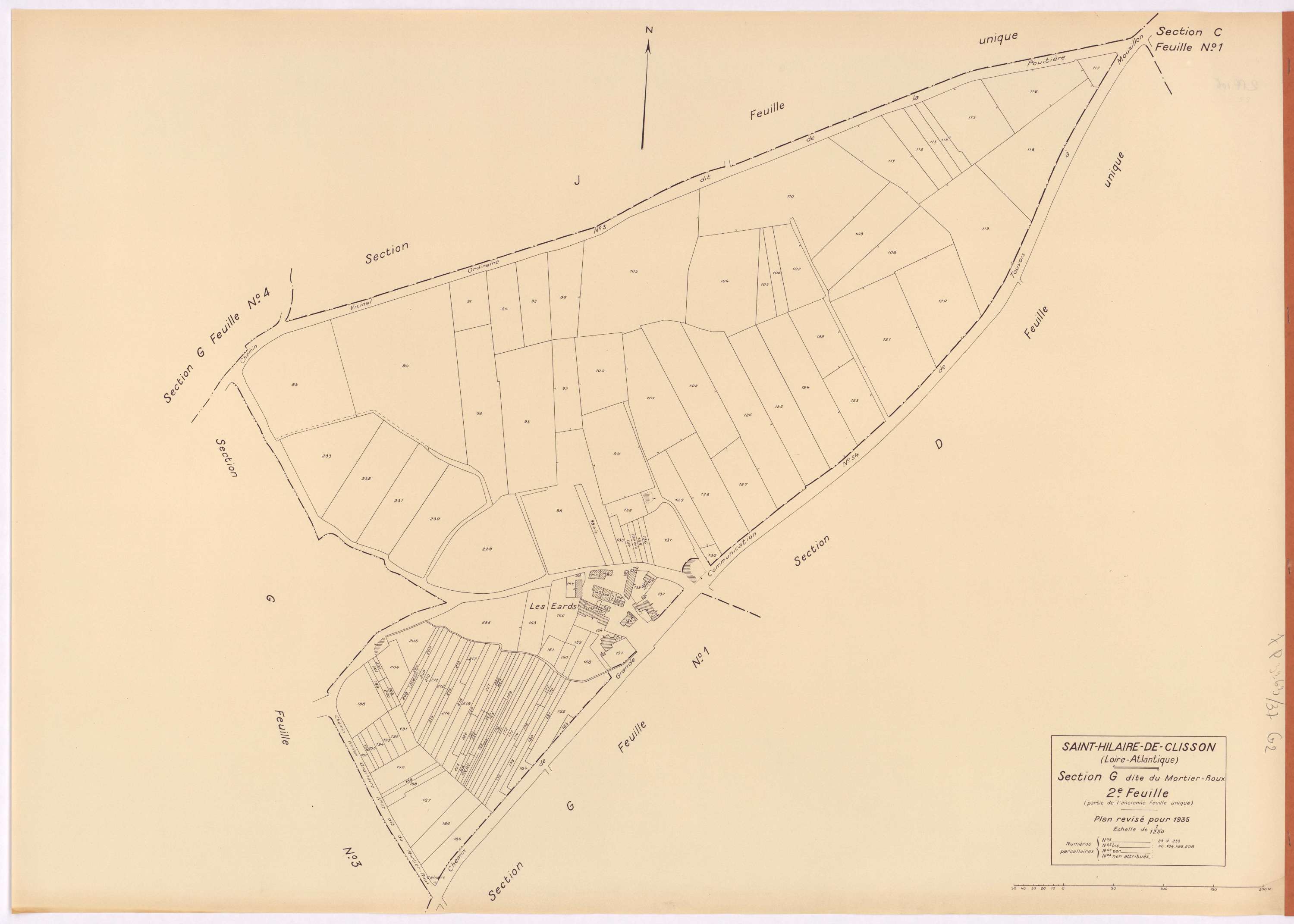 Saint-Hilaire-de-Clisson - Section G2 Mortier-Roux (section du) ; 89-233