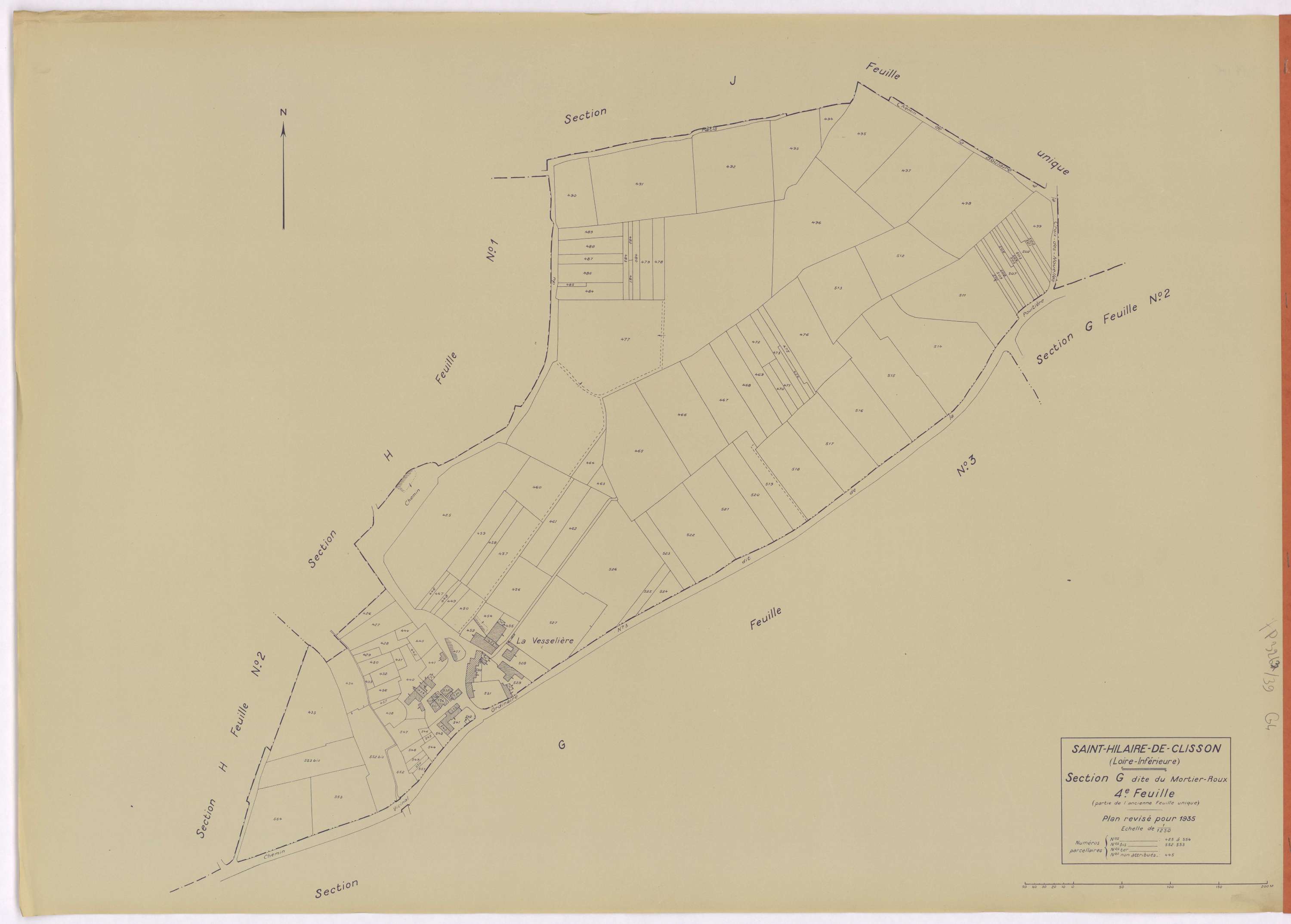 Saint-Hilaire-de-Clisson - Section G4 Mortier-Roux (section du) ; 425-554