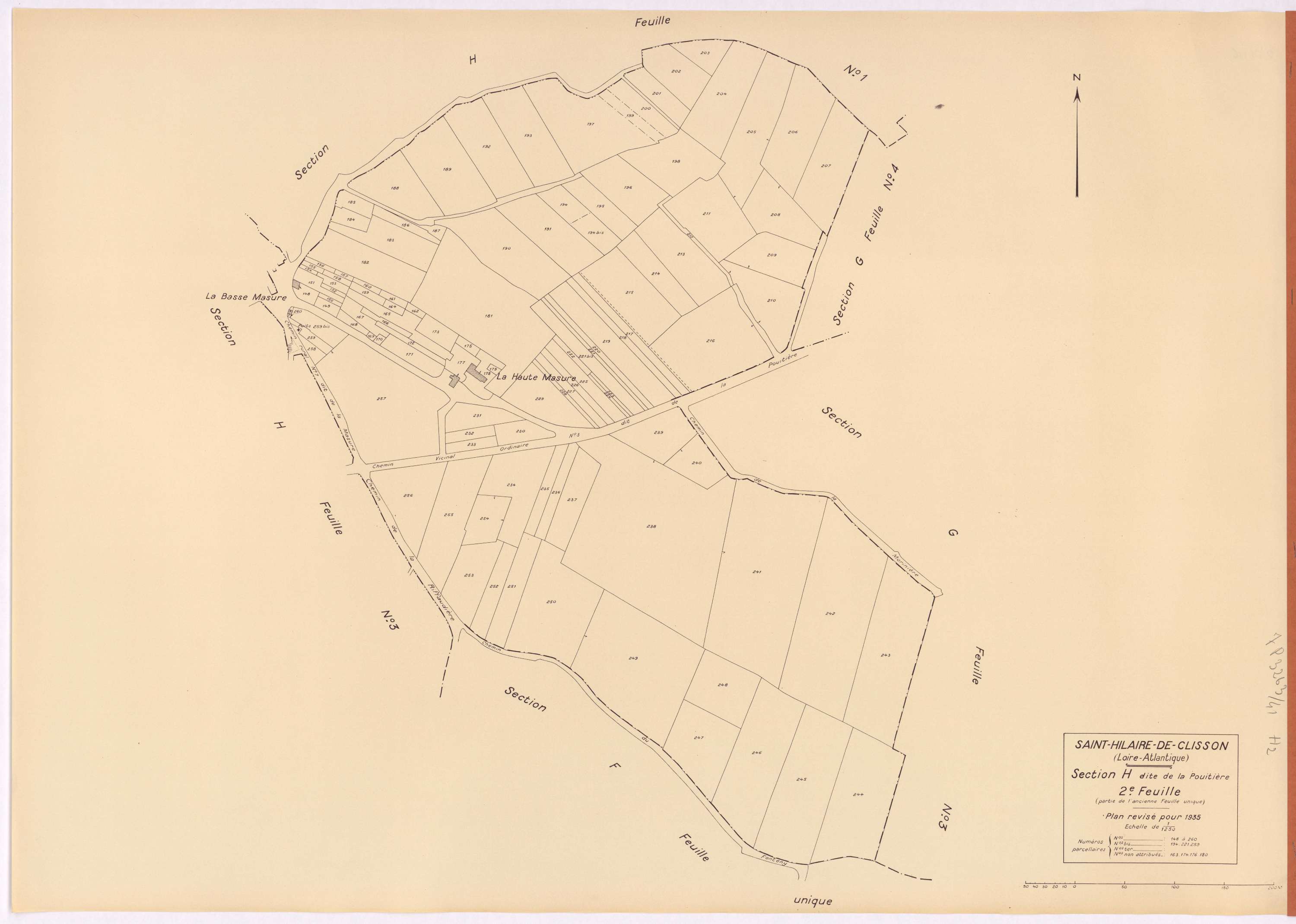 Saint-Hilaire-de-Clisson - Section H2 Pouitière (section de La) ; 148-260