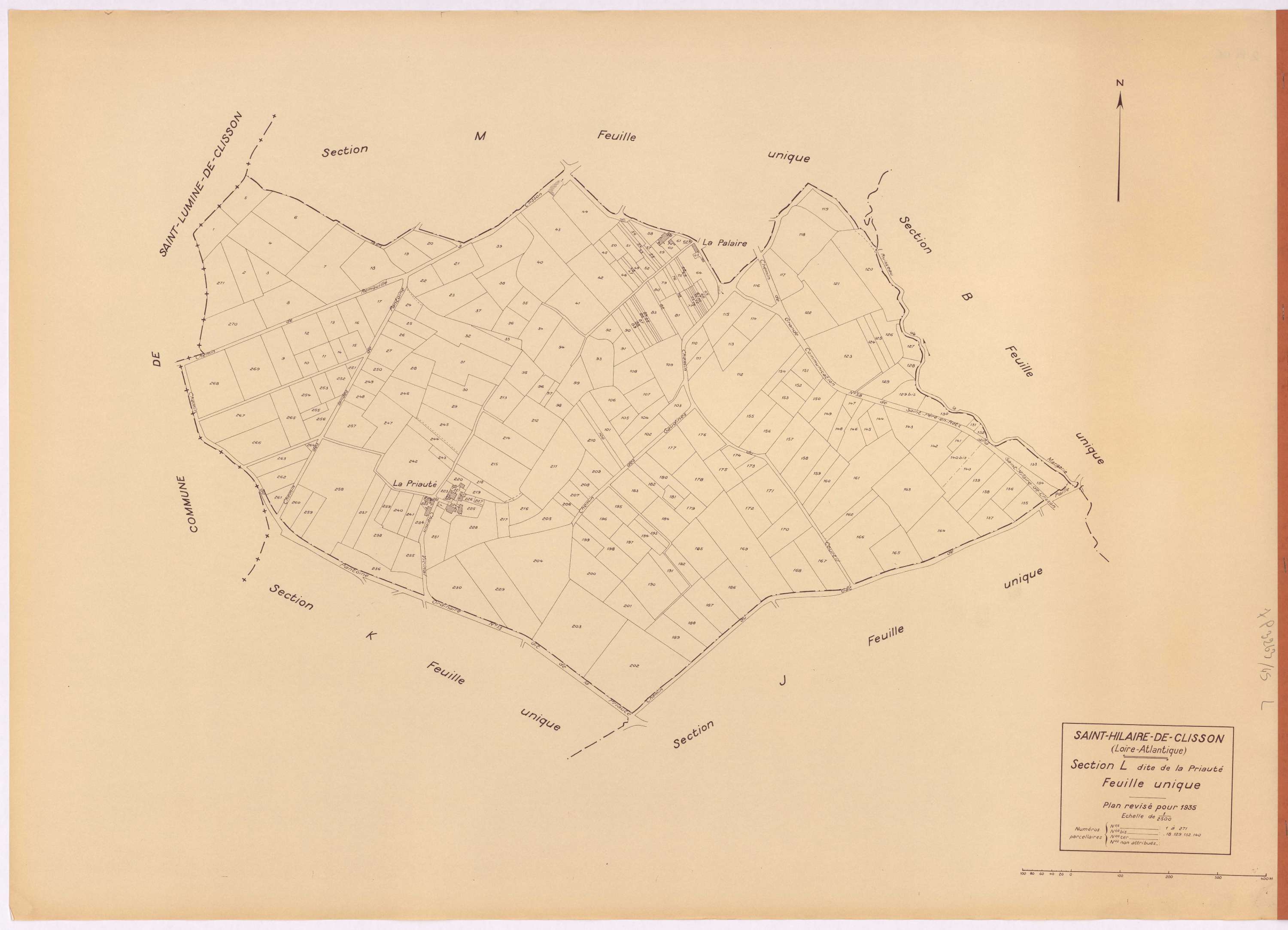 Saint-Hilaire-de-Clisson - Section L Priauté (section de La) ; 1-271