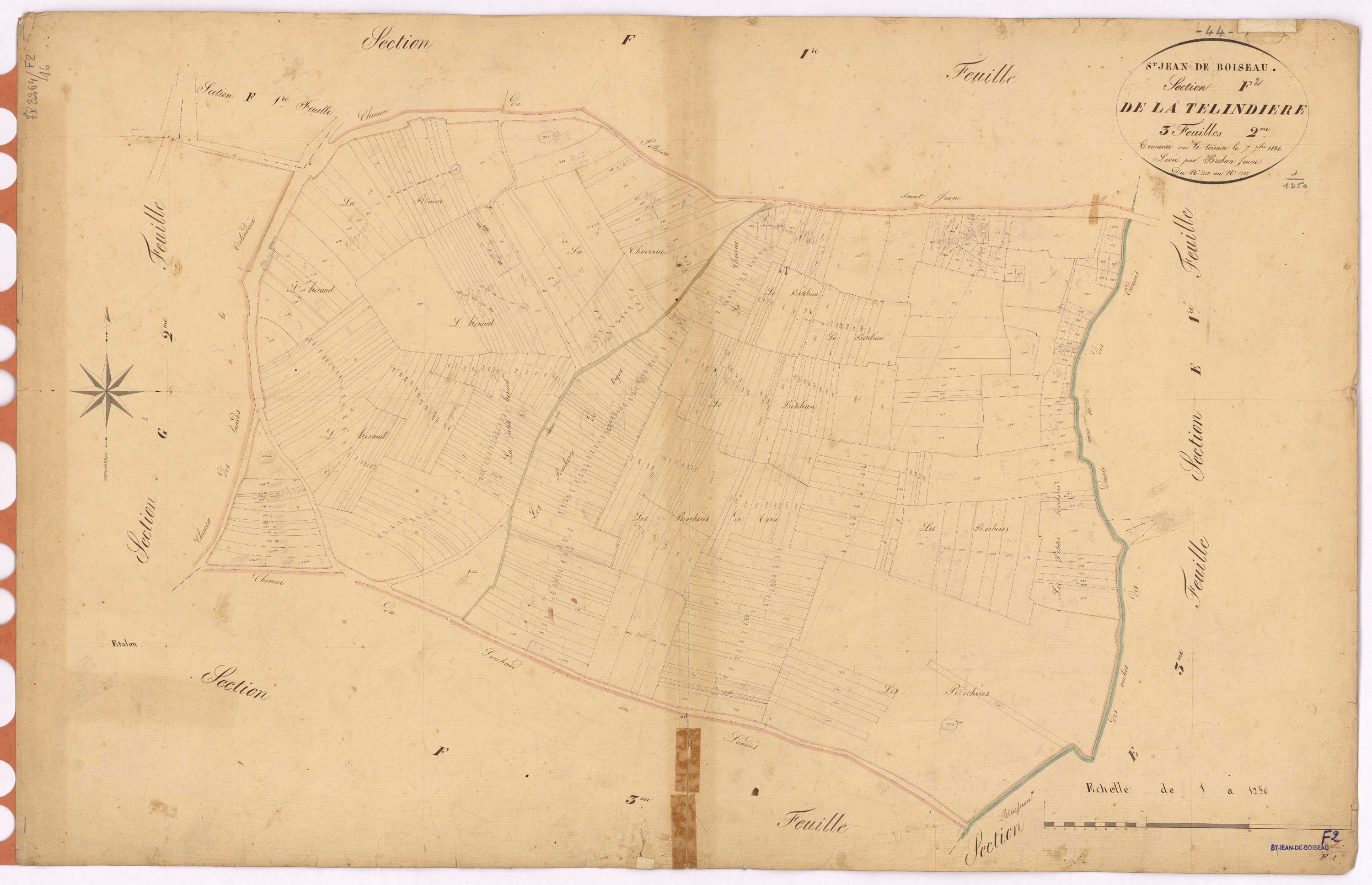 Saint-Jean-de-Boiseau - Section F2 Telindière (section de La) ; 1483-1932