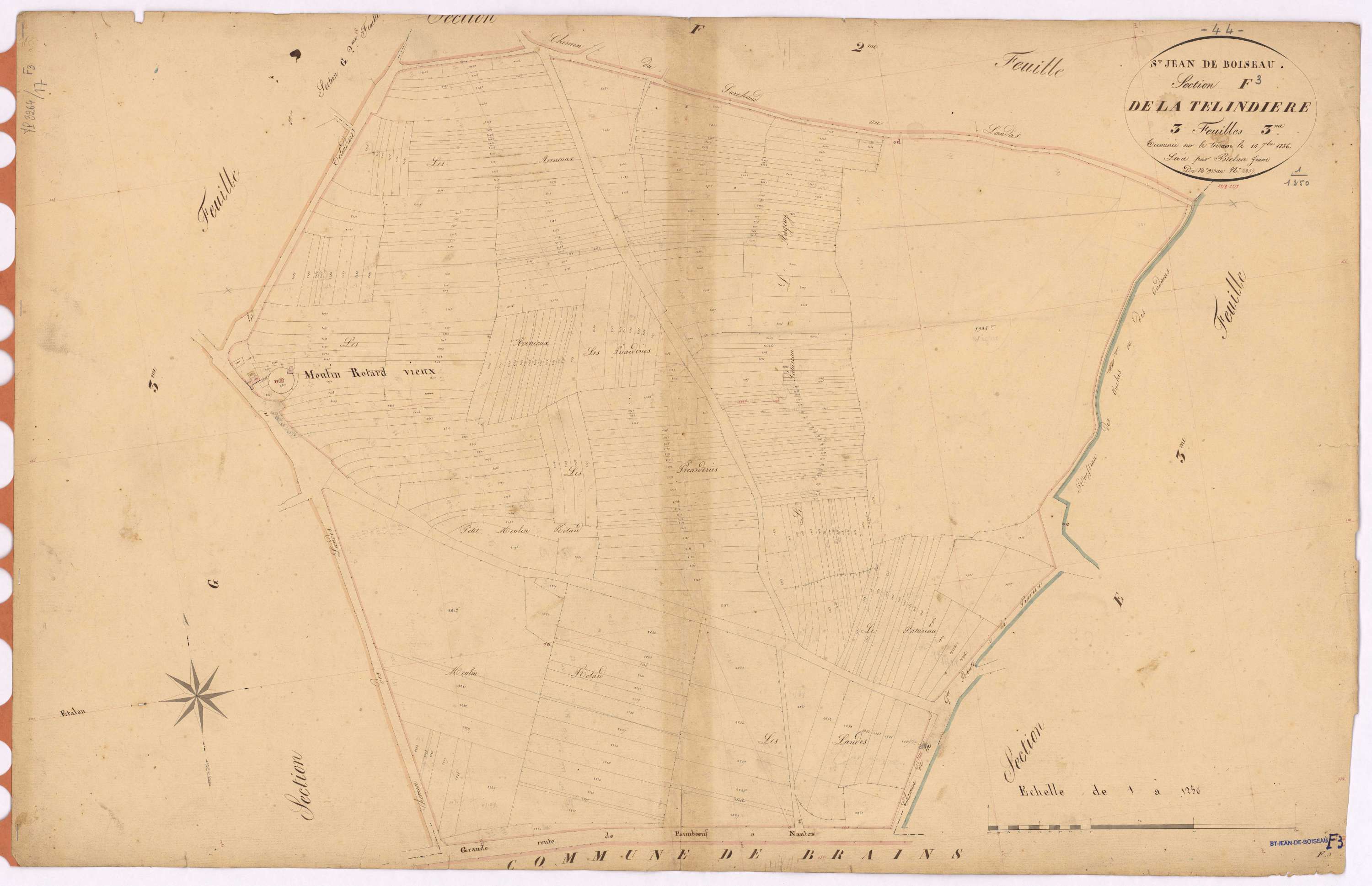 Saint-Jean-de-Boiseau - Section F3 Telindière (section de La) ; 1933-2257