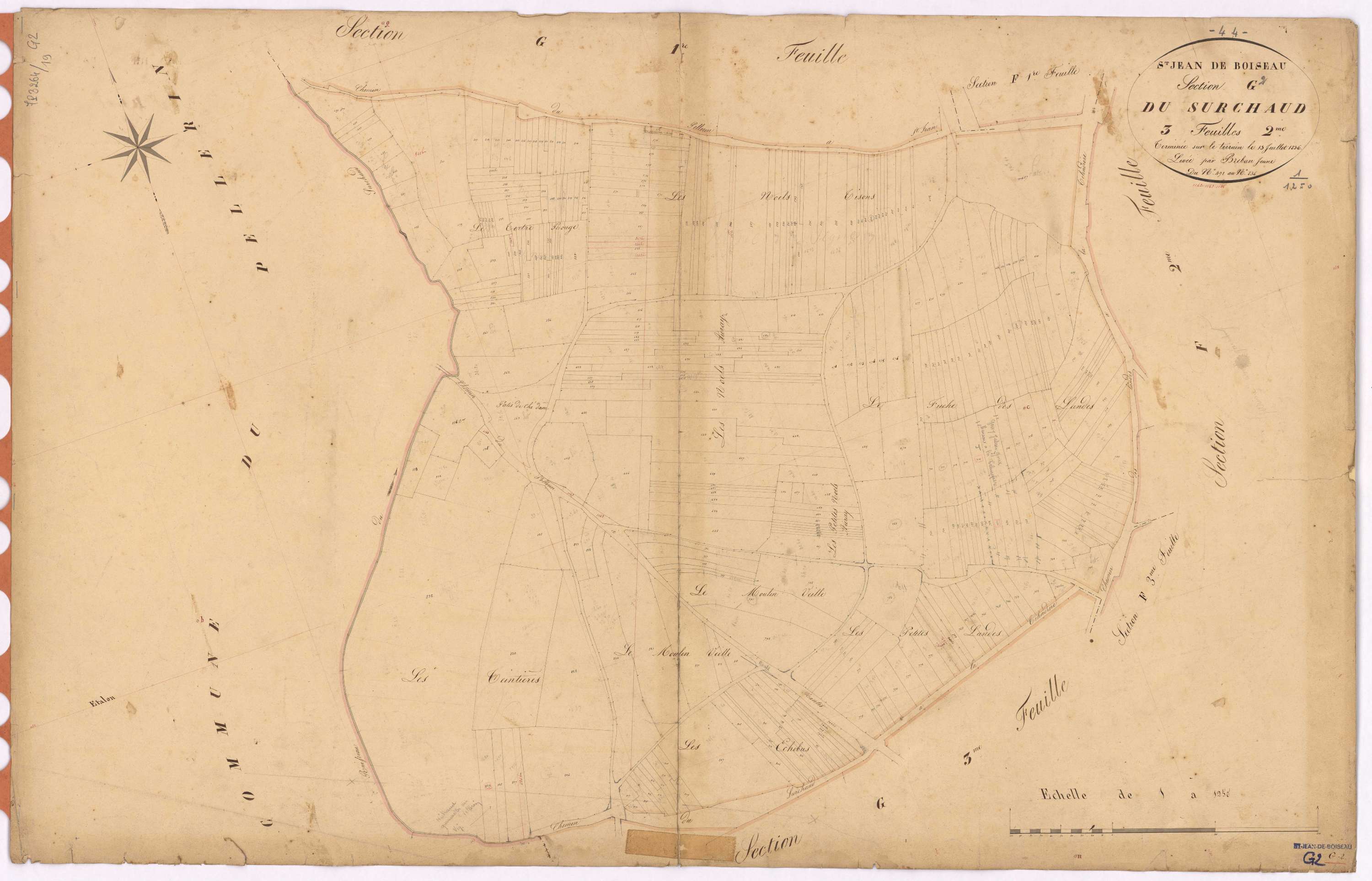 Saint-Jean-de-Boiseau - Section G2 Surchaud (section du) ; 491-836