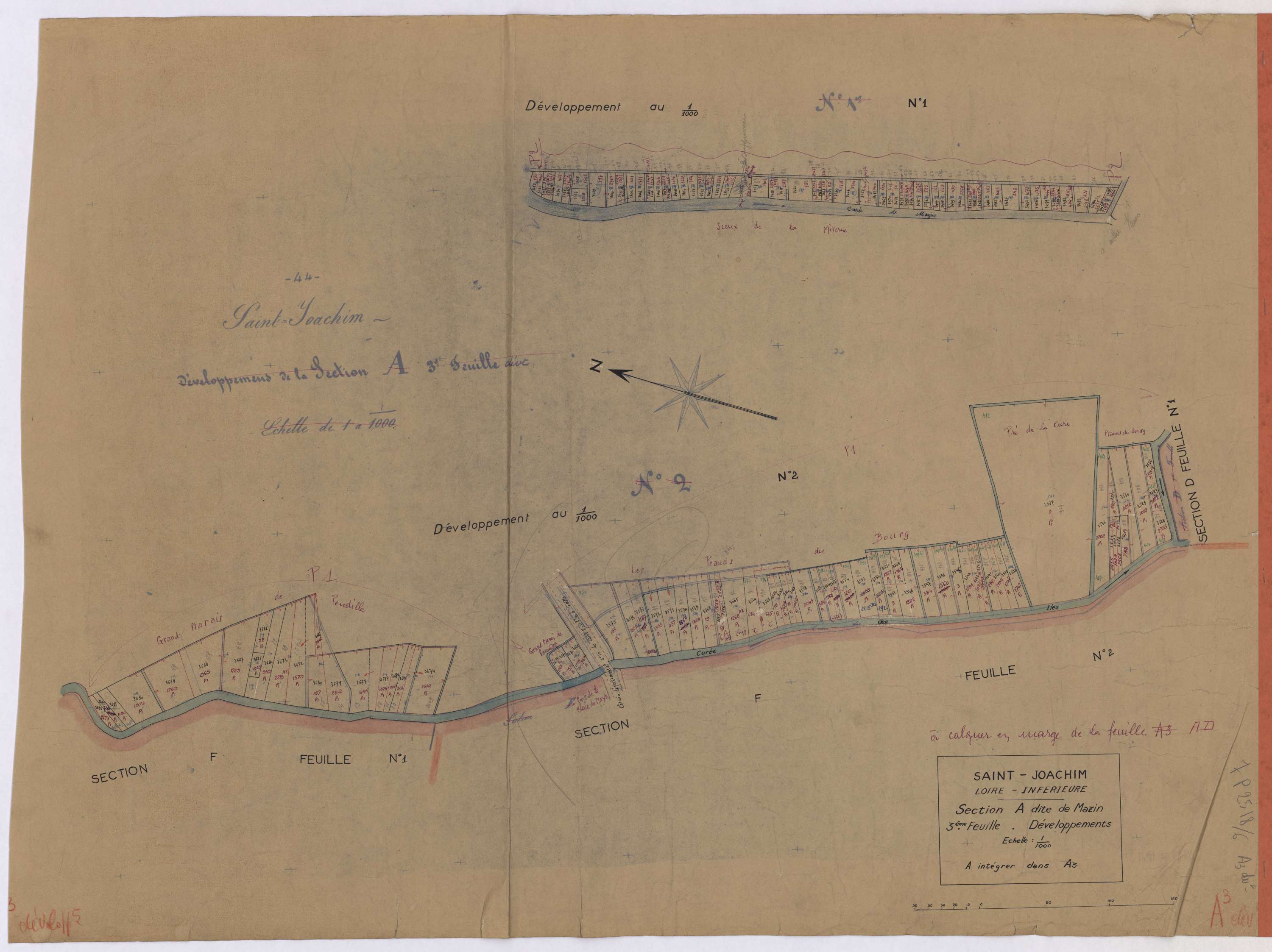 Saint-Joachim - Section A3 (développement) Mazin(section de) ; 2647-3843 ; développement de diverses parcelles