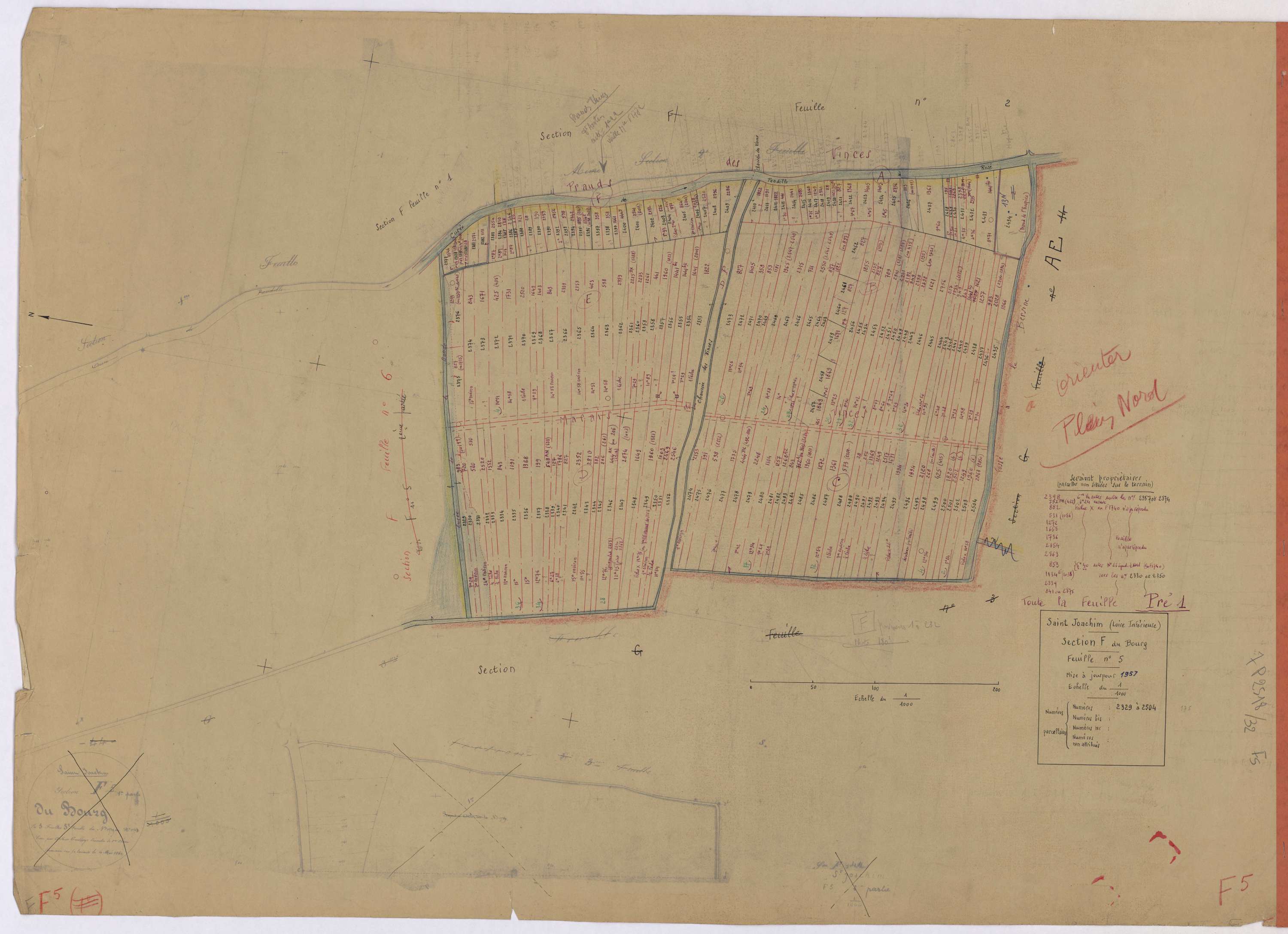 Saint-Joachim - Section F5 Bourg (section du) ; 2329-2504