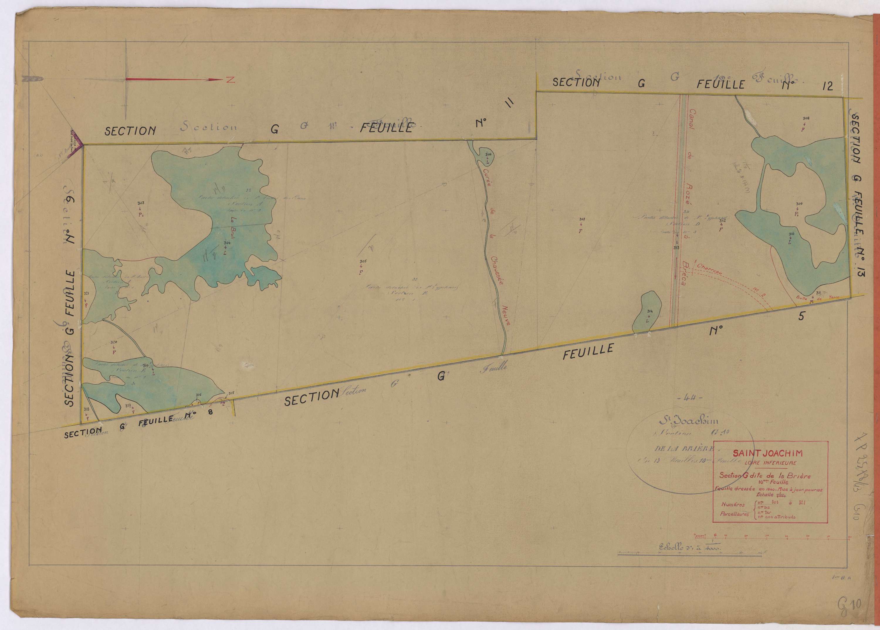 Saint-Joachim - Section G10 Brière (section de La) ; 303-321