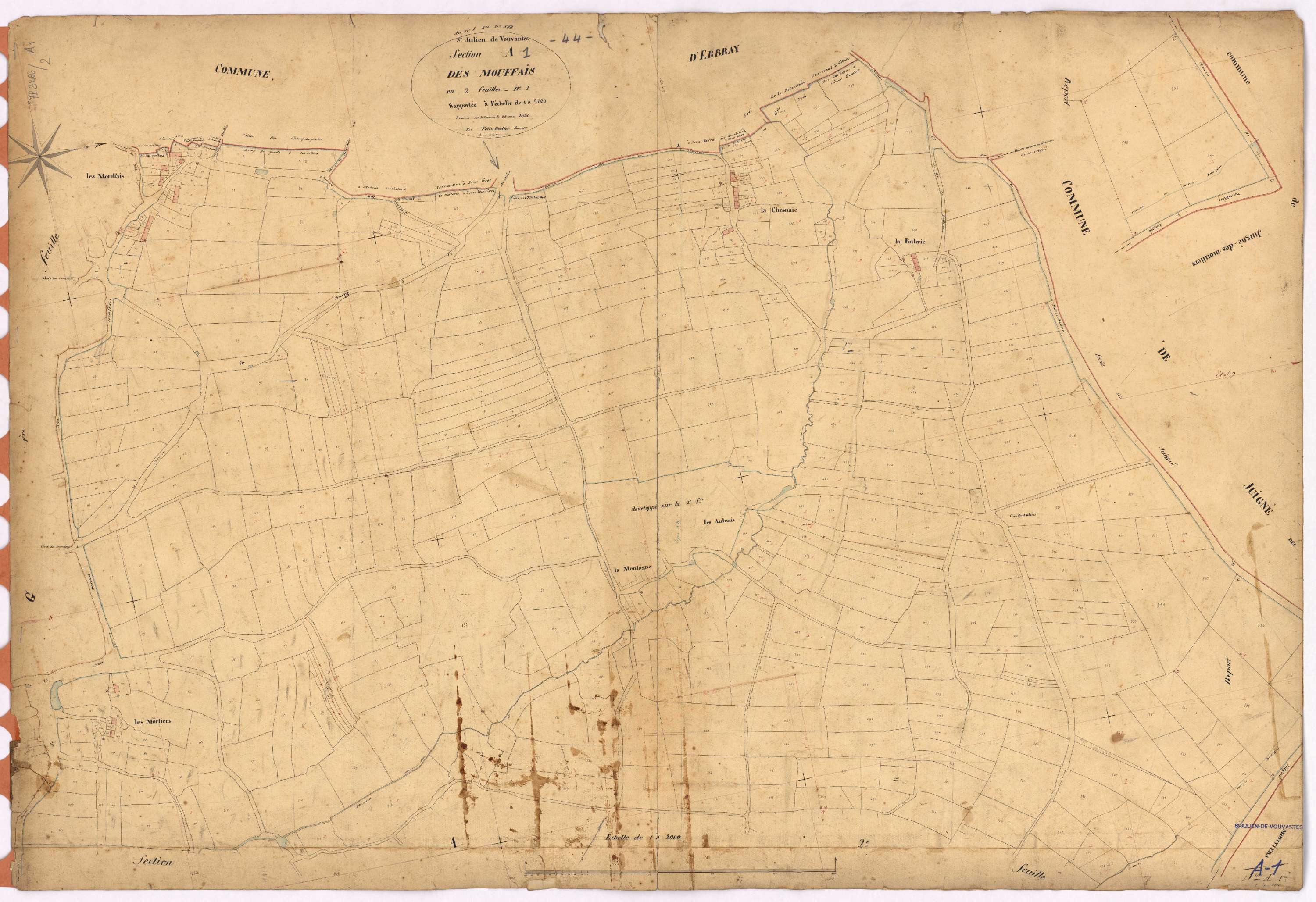 Saint-Julien-de-Vouvantes - Section A1 Mouffais (section des) ; 1-554