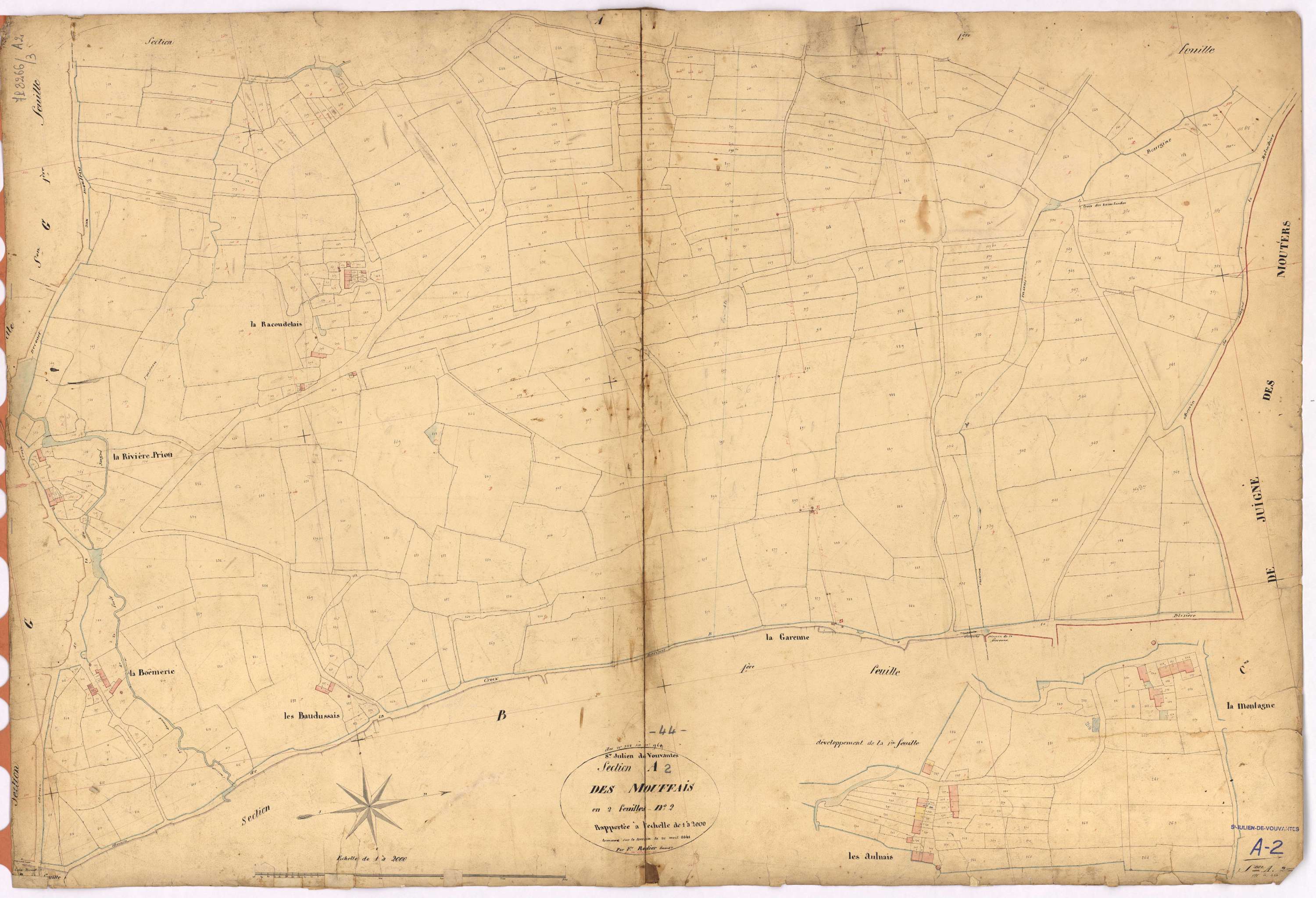 Saint-Julien-de-Vouvantes - Section A2 Mouffais (section des) ; 555-969