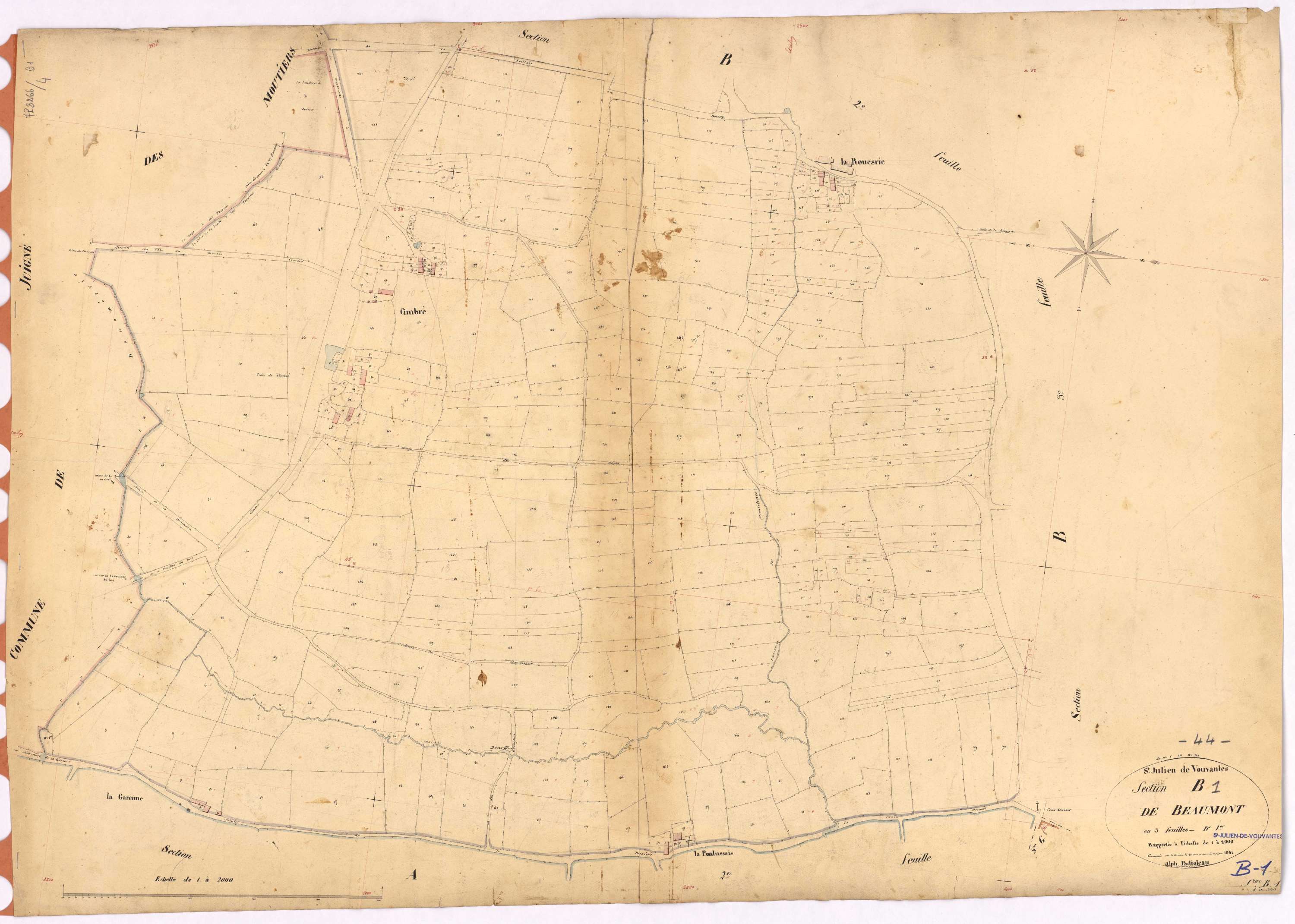 Saint-Julien-de-Vouvantes - Section B1 Beaumont (section de) ; 1-343
