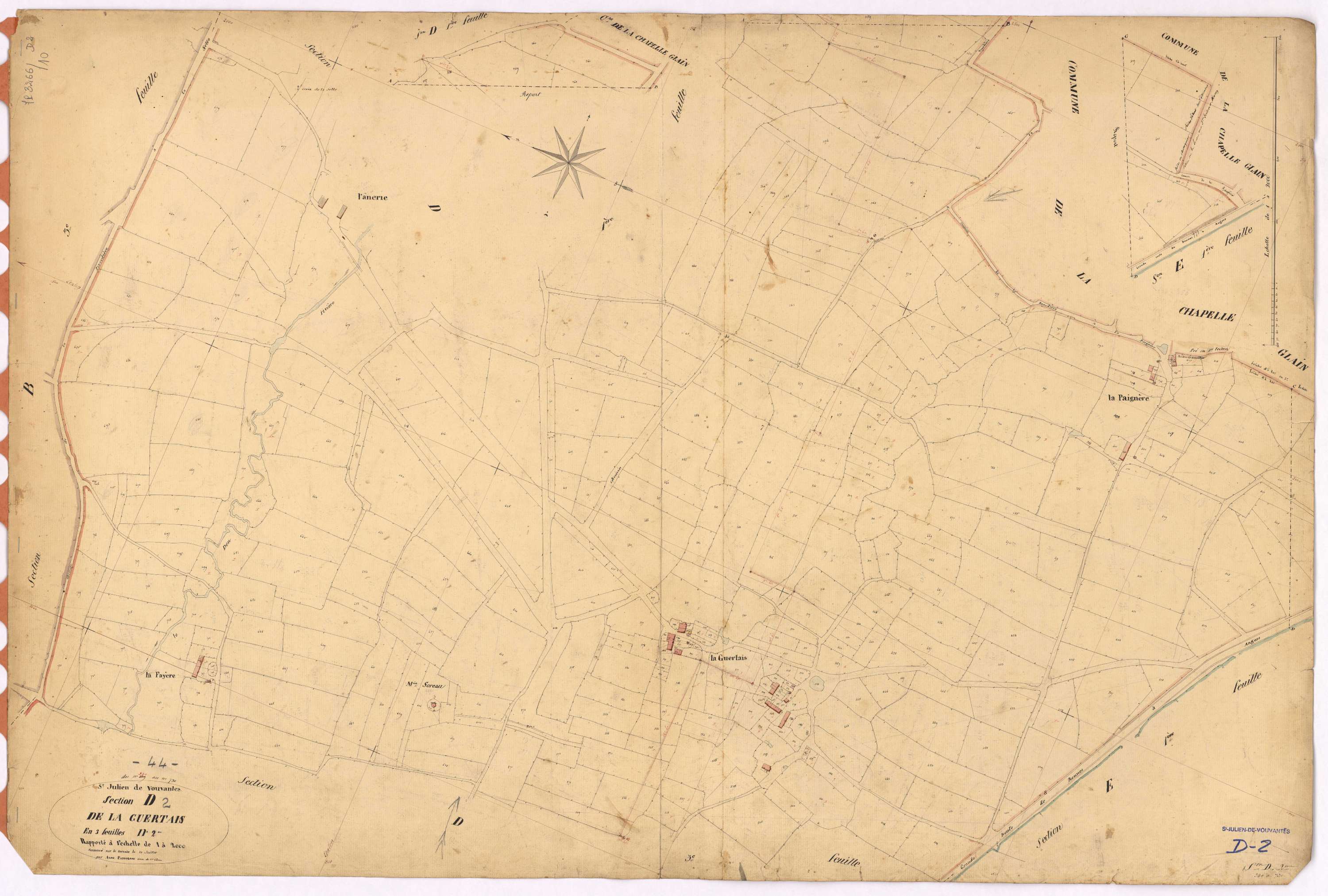 Saint-Julien-de-Vouvantes - Section D2 Guertais (section de) ; 340-730