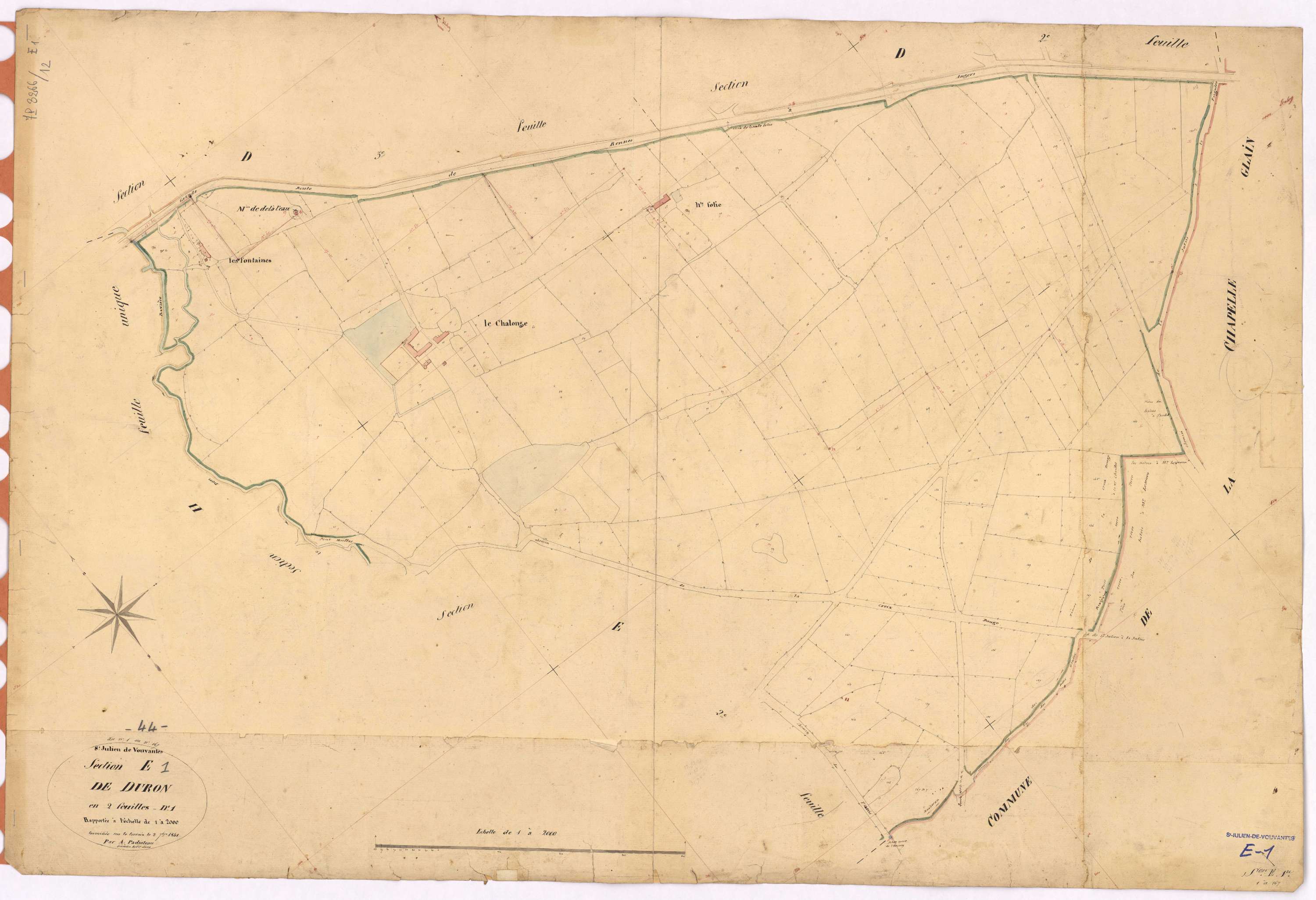 Saint-Julien-de-Vouvantes - Section E1 Duron (section de) ; 1-167