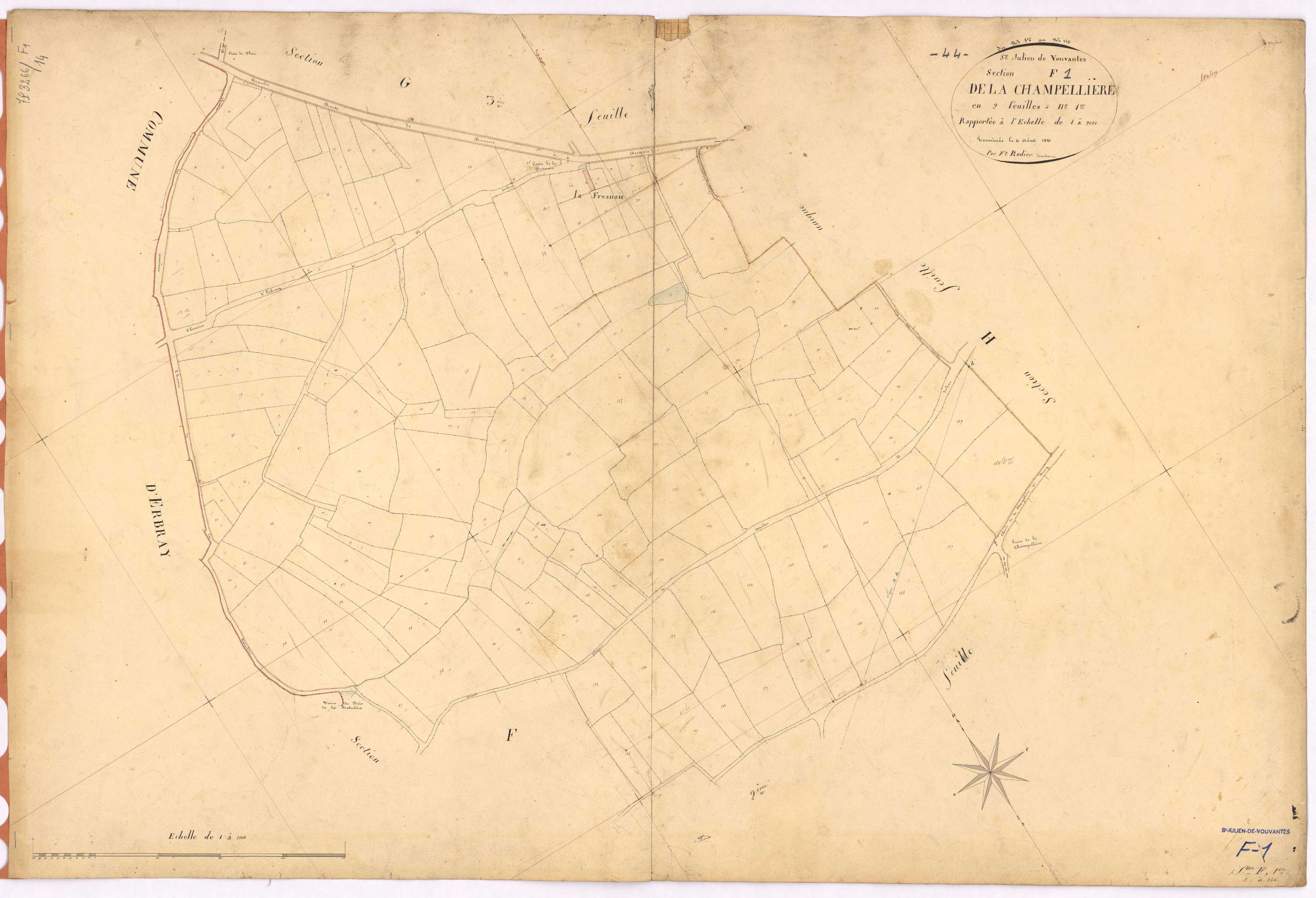 Saint-Julien-de-Vouvantes - Section F1 Champellière (section de La) ; 1-150