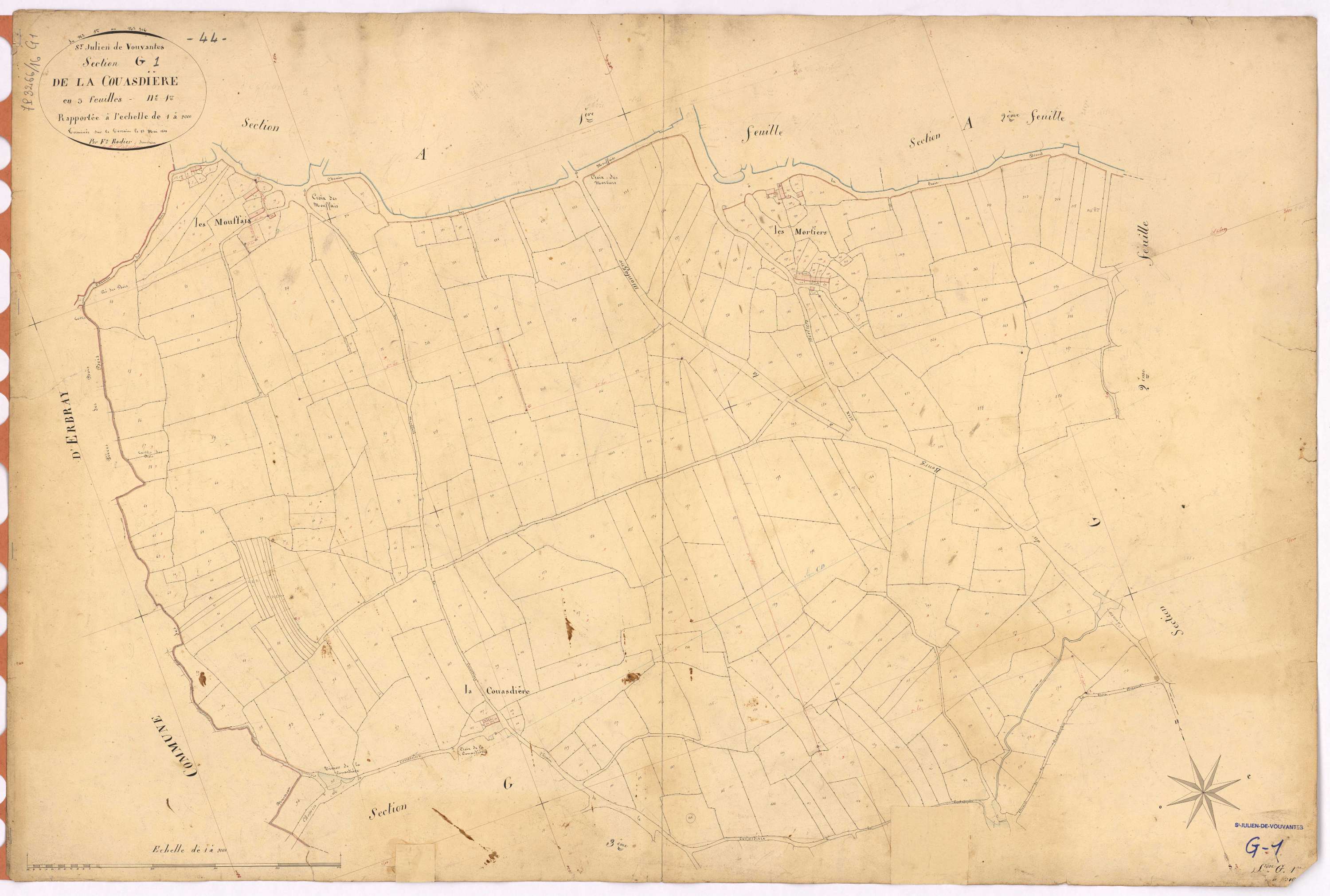 Saint-Julien-de-Vouvantes - Section G1 Couasdière (section de La) ; 1-316