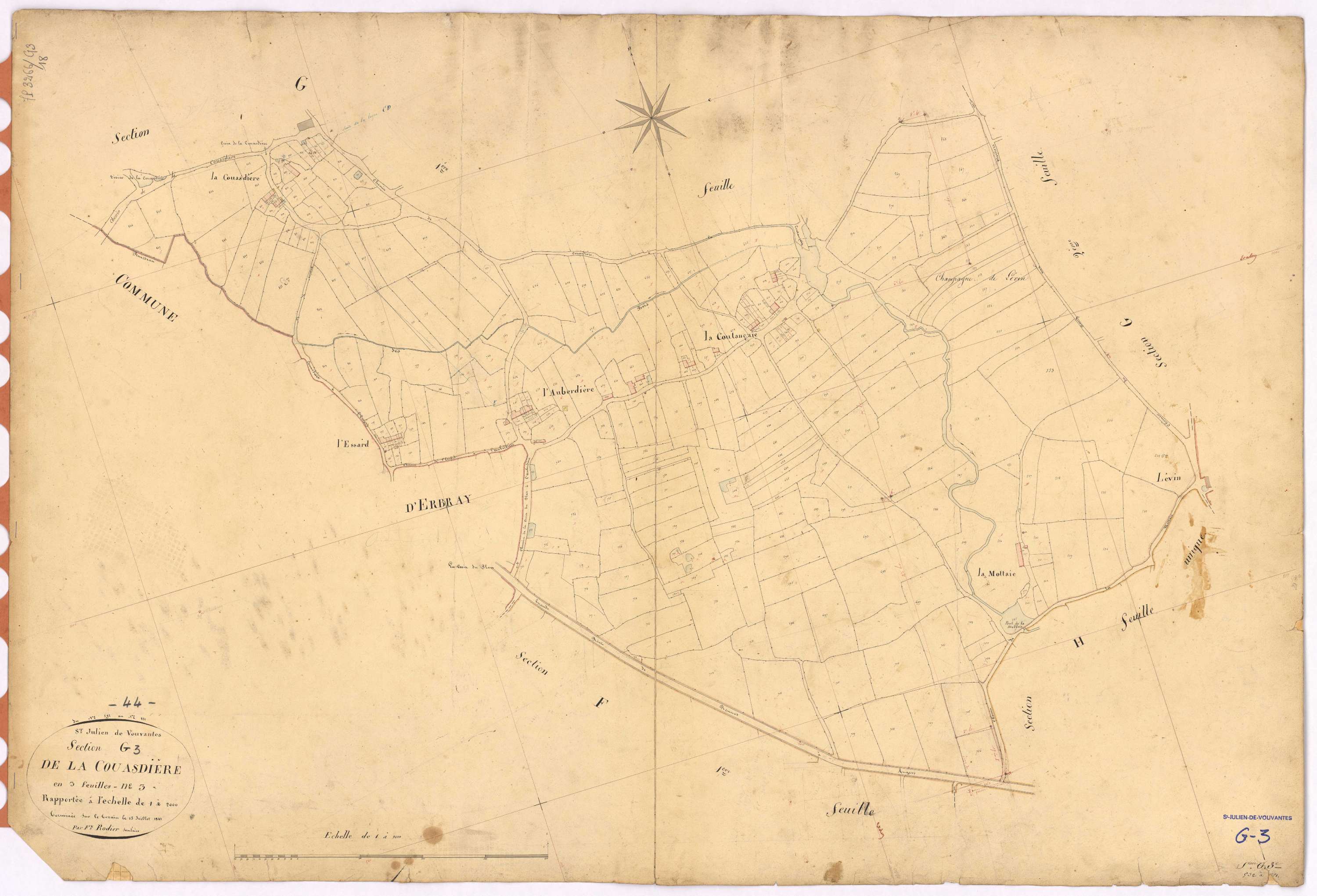 Saint-Julien-de-Vouvantes - Section G3 Couasdière (section de La) ; 1-318