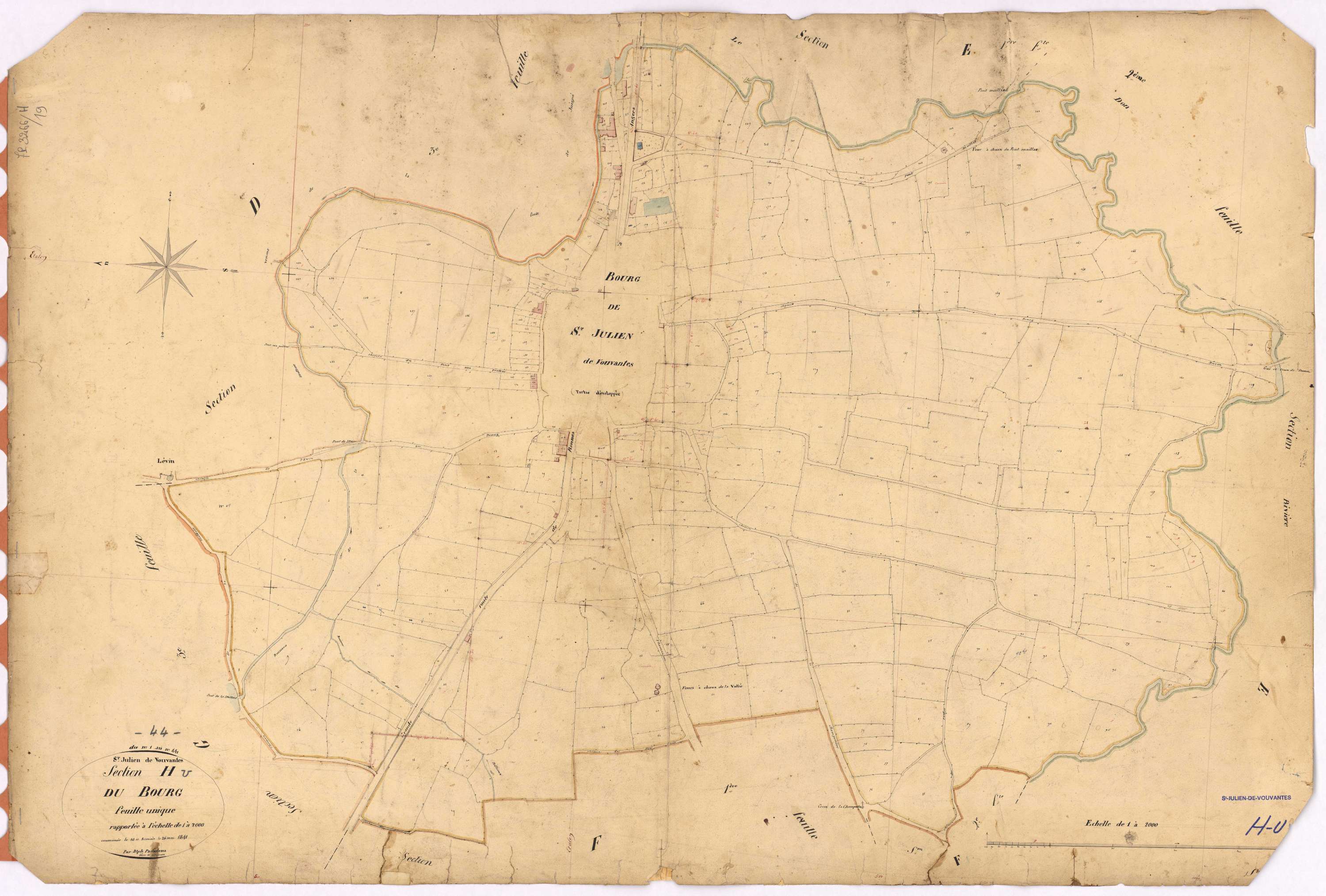 Saint-Julien-de-Vouvantes - Section H Bourg (section du) ; 1-441