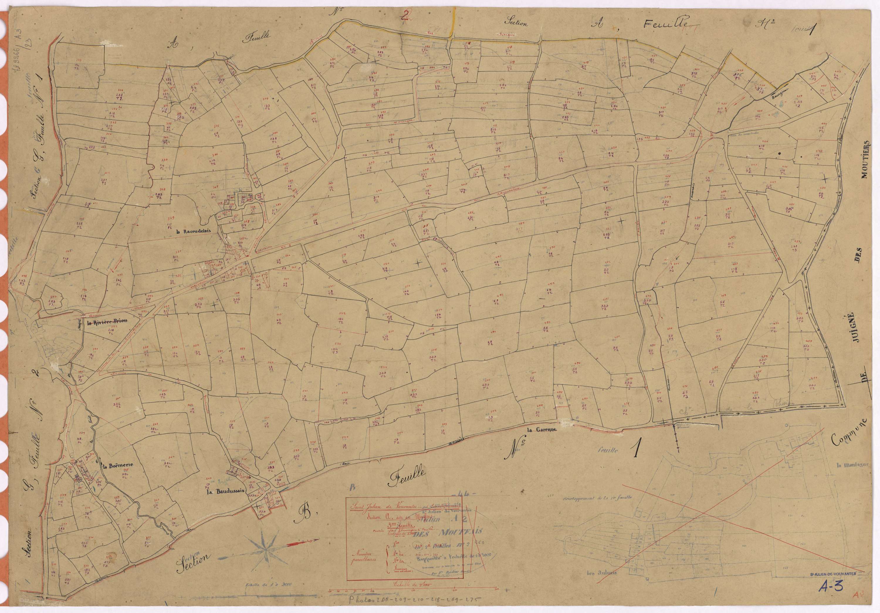 Saint-Julien-de-Vouvantes - Section A3 Mouffais (section des) ; 343-603
