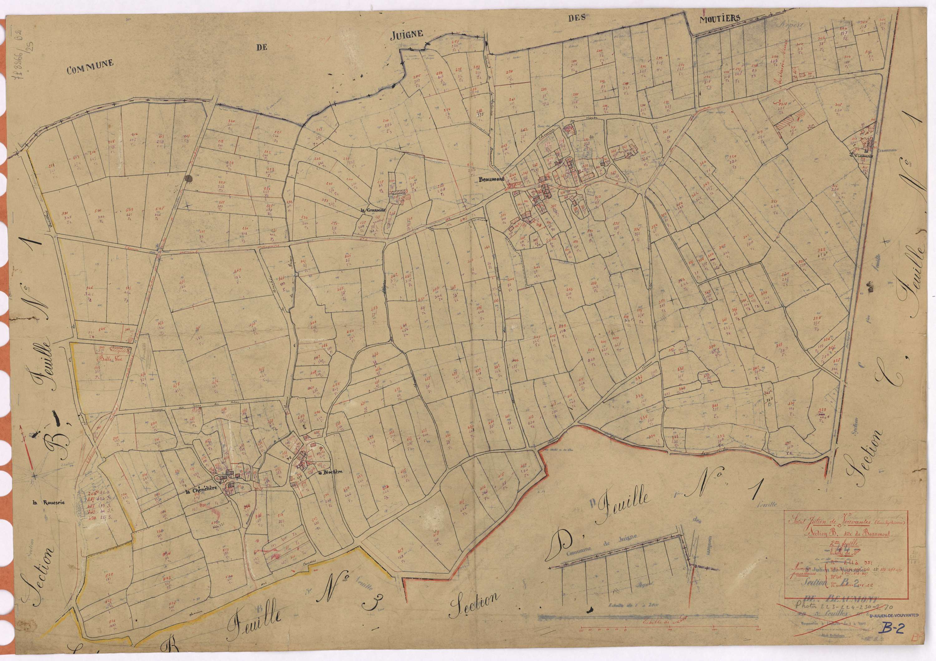 Saint-Julien-de-Vouvantes - Section B2 Beaumont (section de) ; 211-551