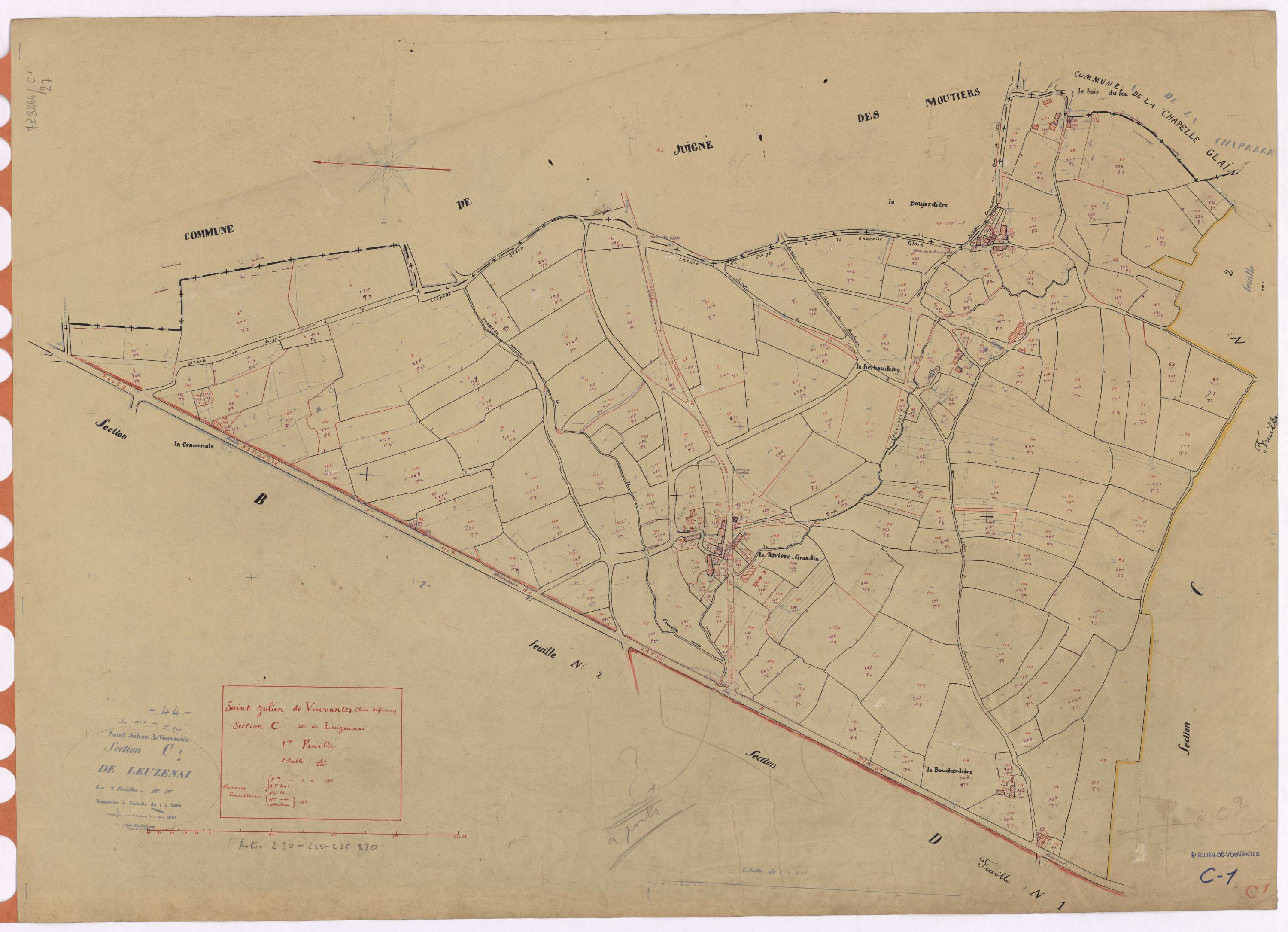Saint-Julien-de-Vouvantes - Section C1 Leuzenai (section de) ; 1-193