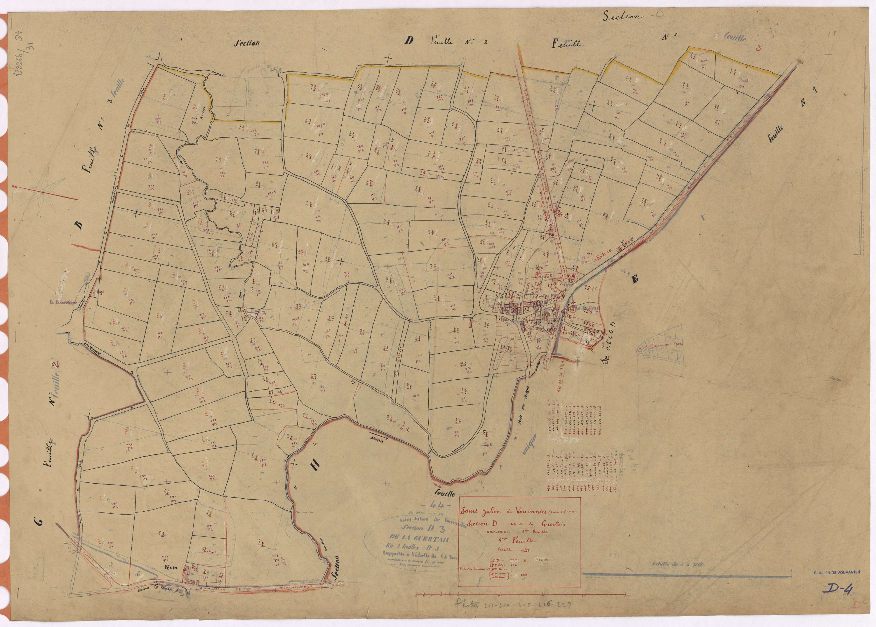 Saint-Julien-de-Vouvantes - Section D4 Guertais (section de la) ; 515-714