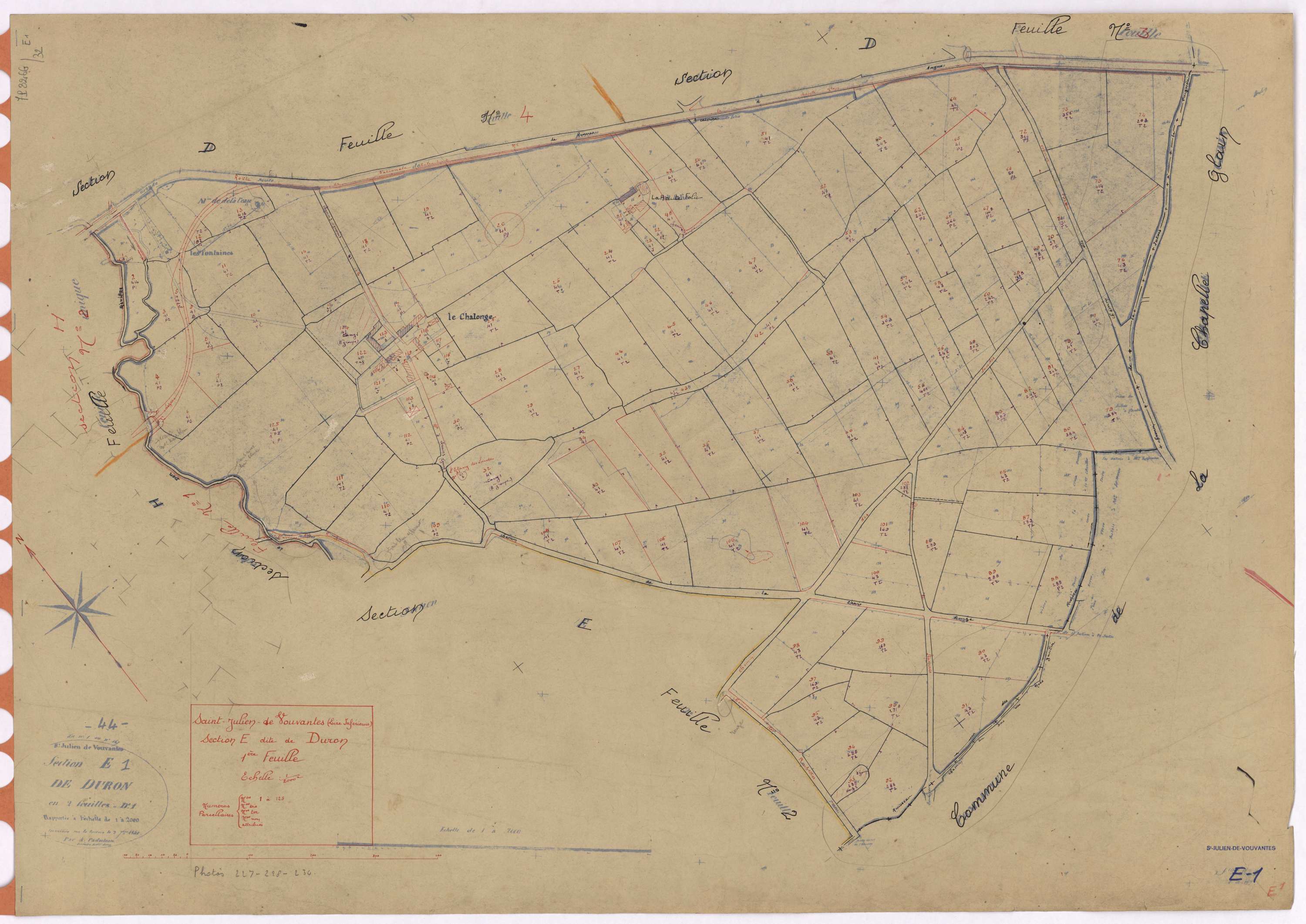 Saint-Julien-de-Vouvantes - Section E1 Duron (section de) ; 1-125
