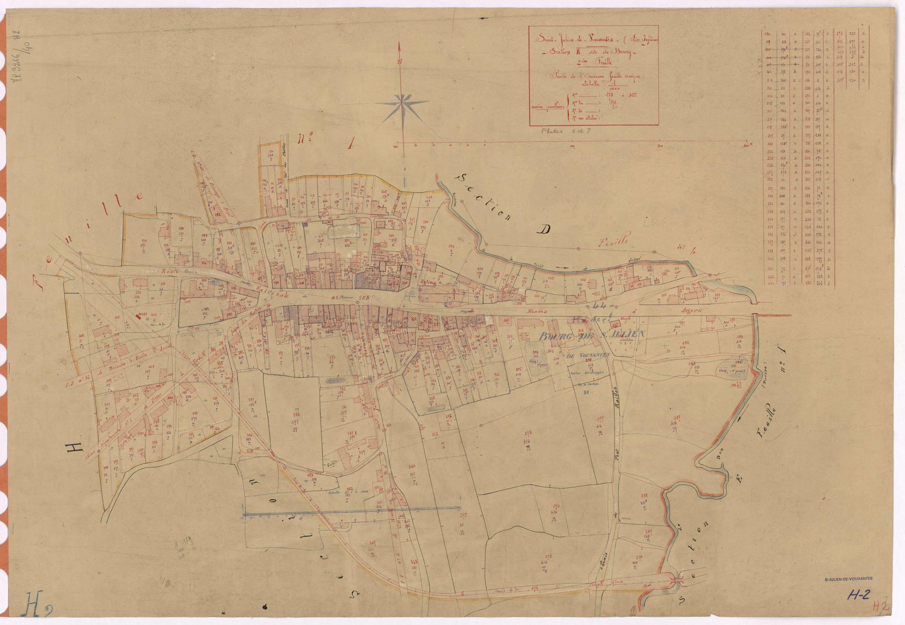 Saint-Julien-de-Vouvantes - Section H2 Bourg (section du) ; 178-422
