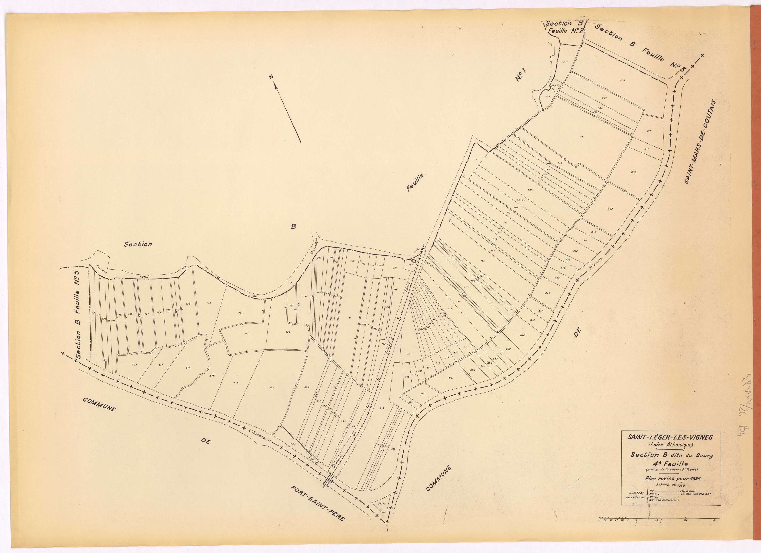 Saint-Léger-les-Vignes - Section B4 Bourg (section du) ; 719-862