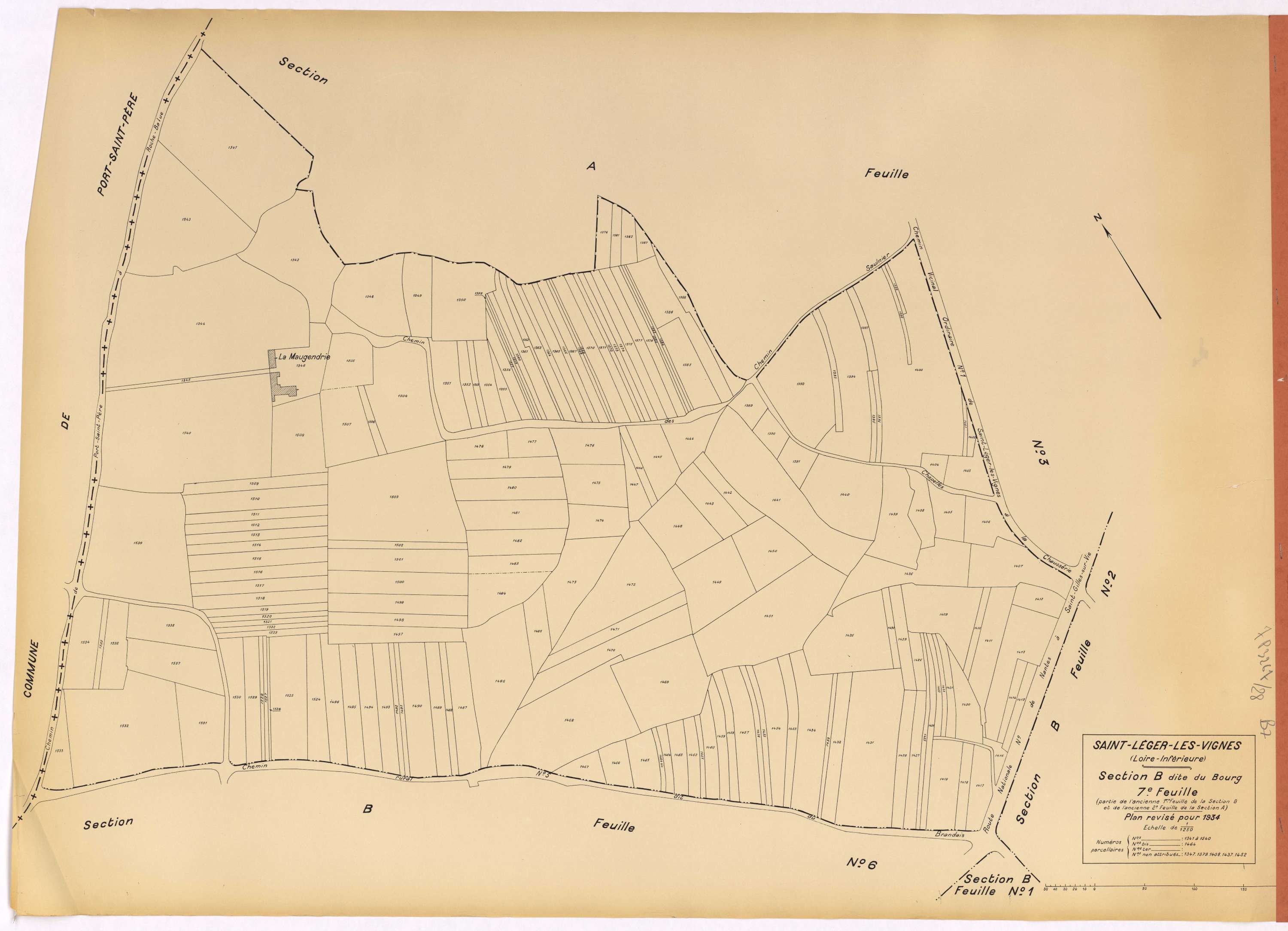 Saint-Léger-les-Vignes - Section B7 Bourg (section du) ; 1341-1540