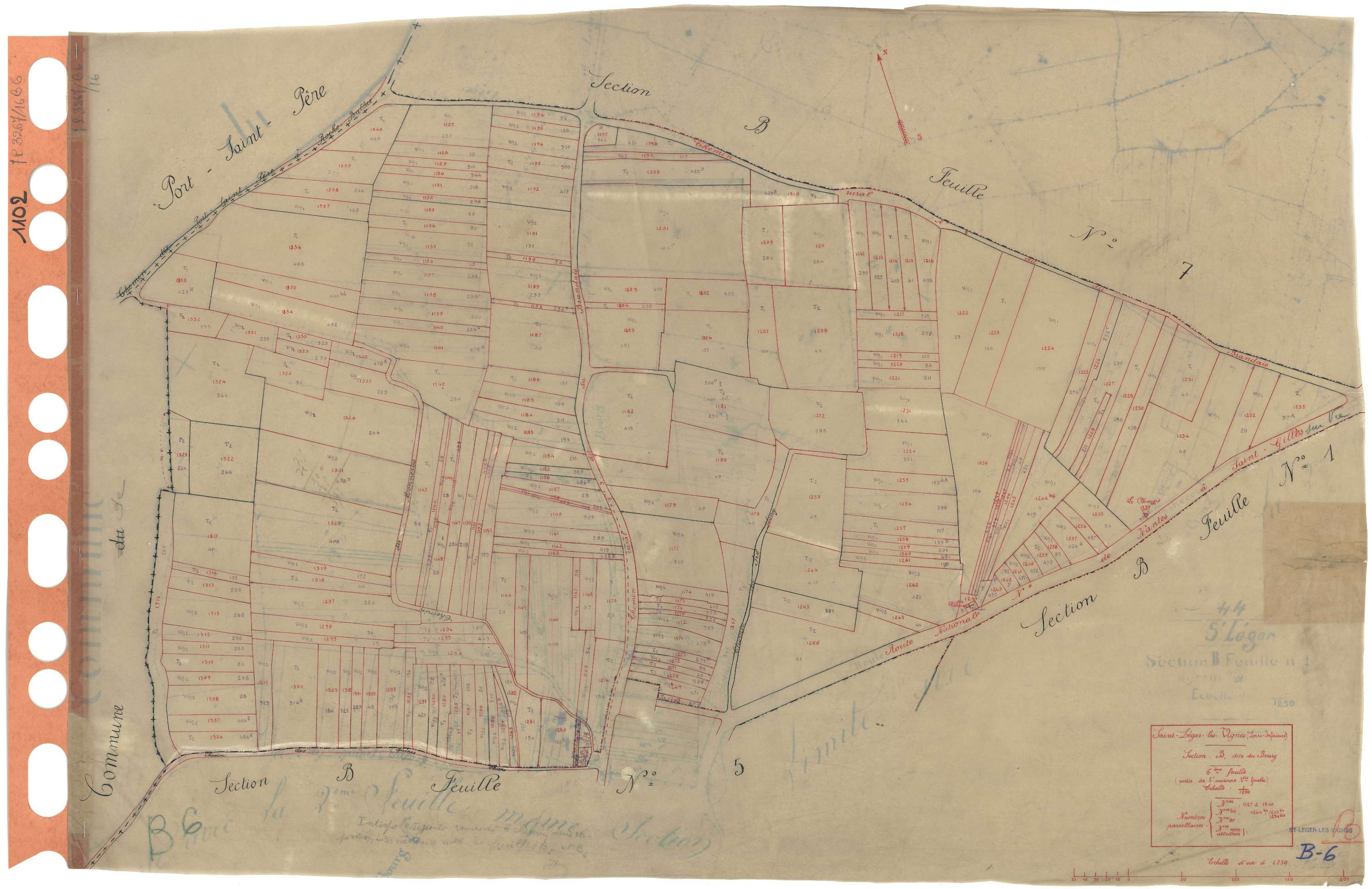 Saint-Léger-les-Vignes - Section B6 Bourg (section du) . 1127-1340