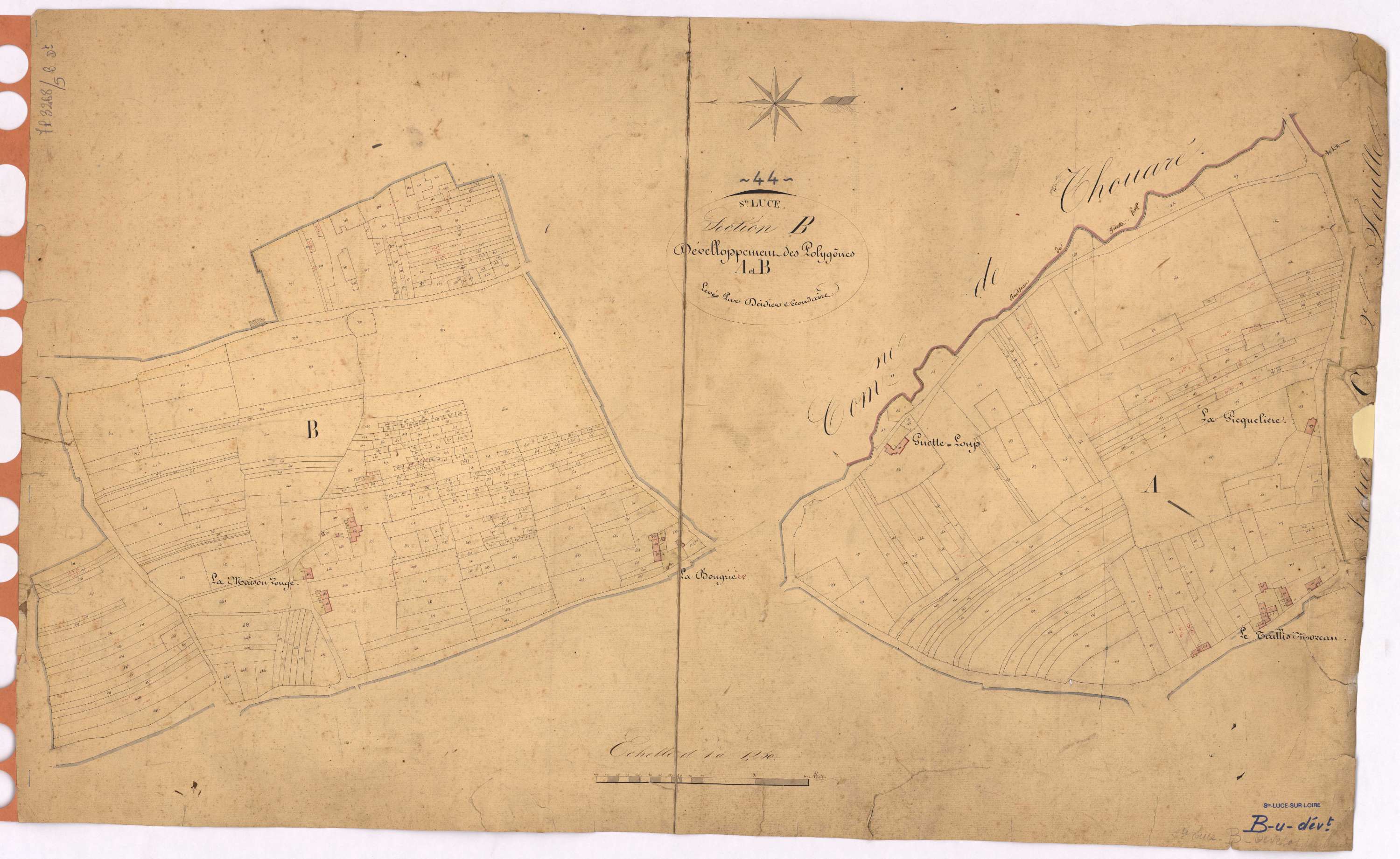 Sainte-Luce-sur-Loire - Section B (développement) Haie (section de La) ; 1-634 ; développement des polygônes A et B