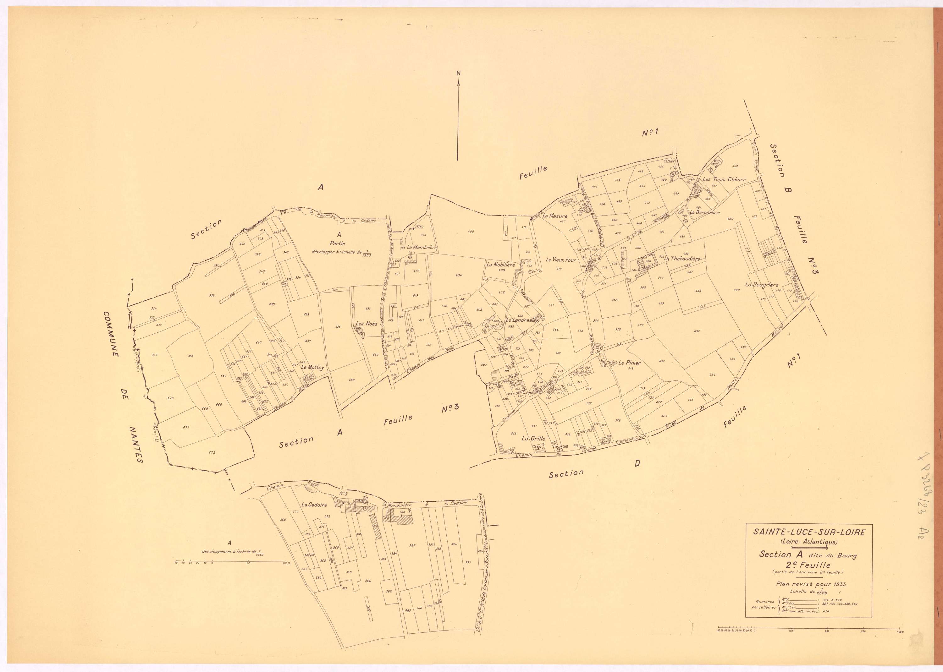 Sainte-Luce-sur-Loire - Section A2 Bourg (section du) ; 334-672
