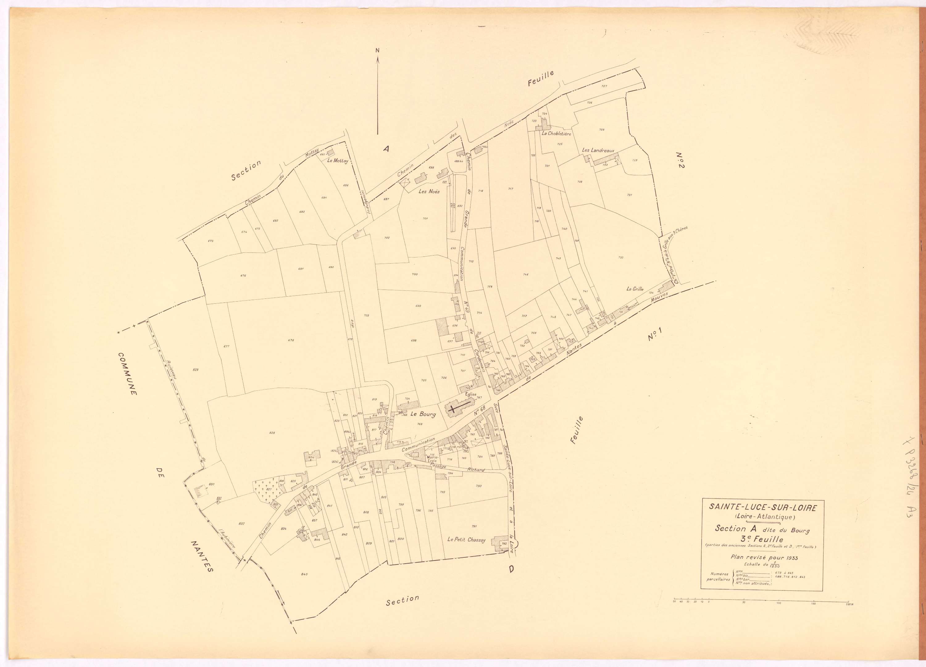 Sainte-Luce-sur-Loire - Section A3 Bourg (section du) ; 673-845