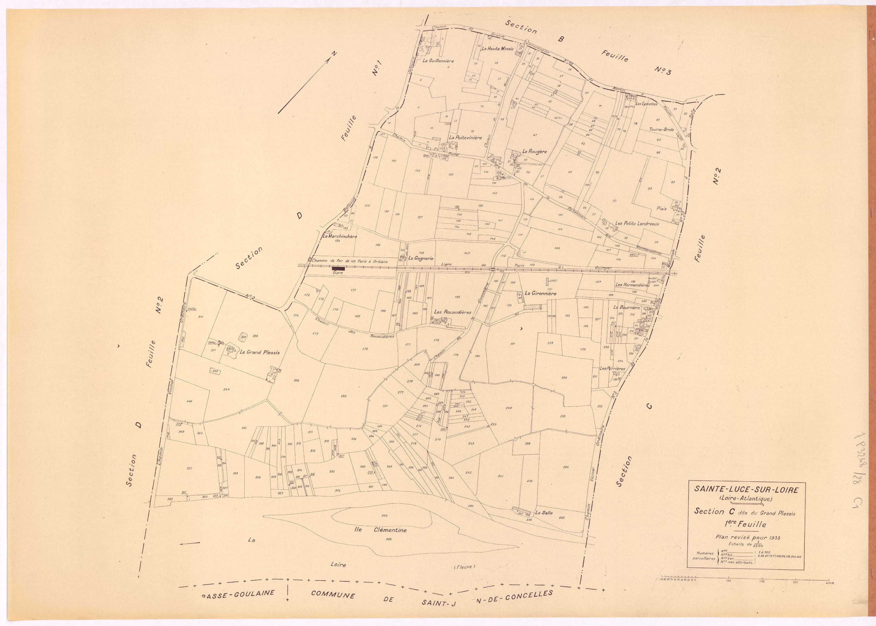 Sainte-Luce-sur-Loire - Section C1 Grand Plessis (section du) ; 1-362