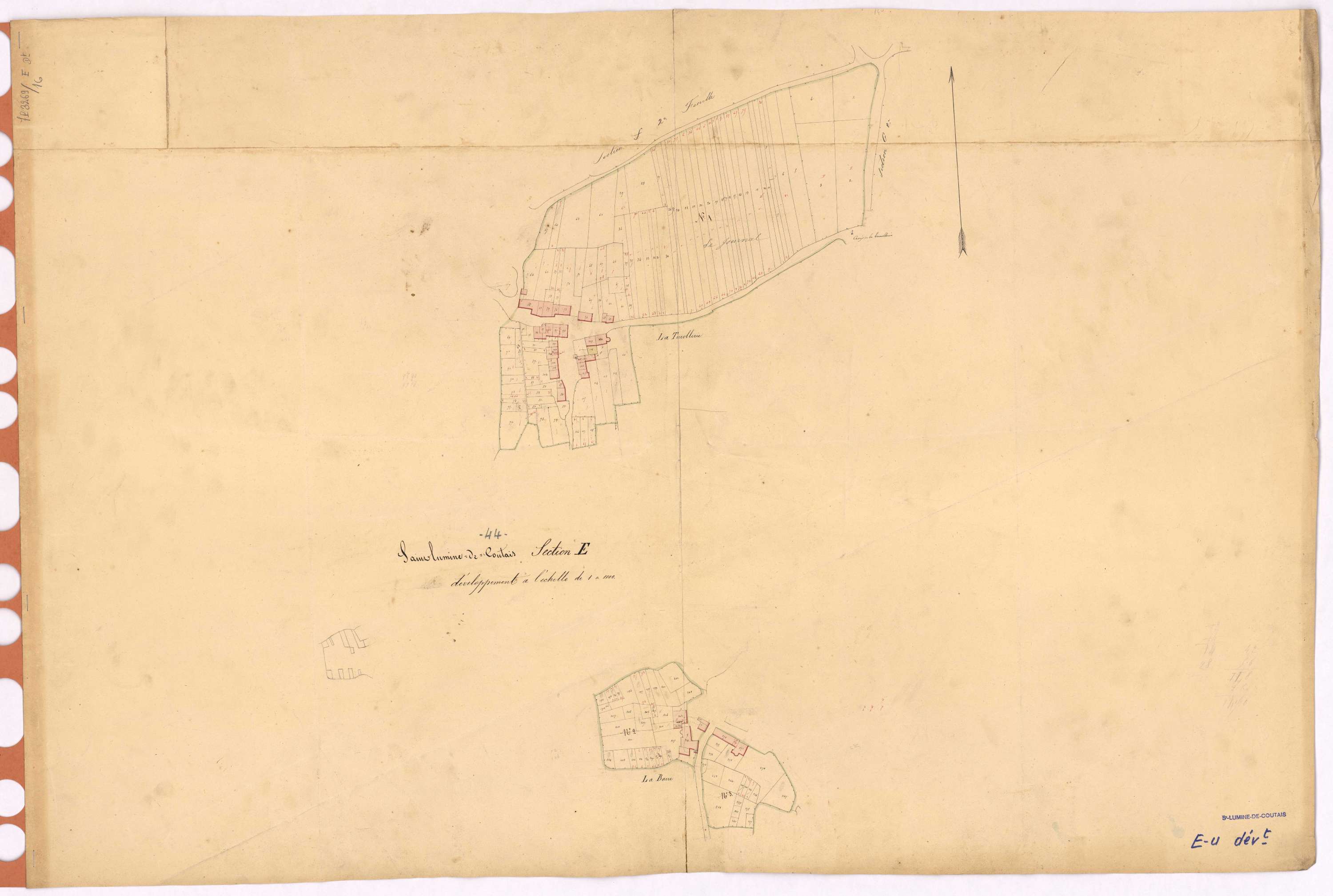 Saint-Lumine-de-Coutais - Section E (développement) Barre (section de La) ; 1-504 ; développement des villages de La Turollerie et de La Barre