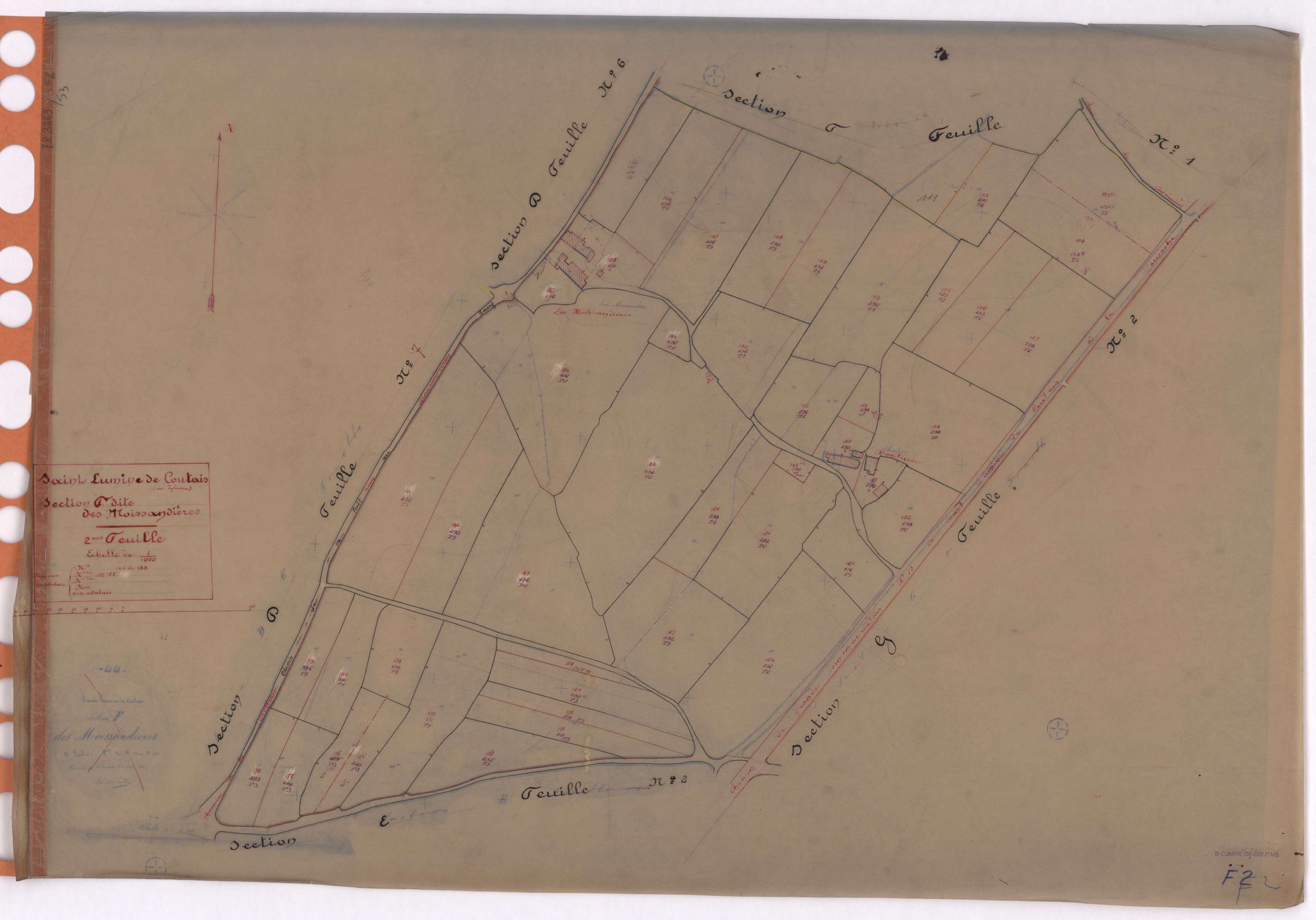 Saint-Lumine-de-Coutais - Section F2 Moissandières (section des) ; 145-188