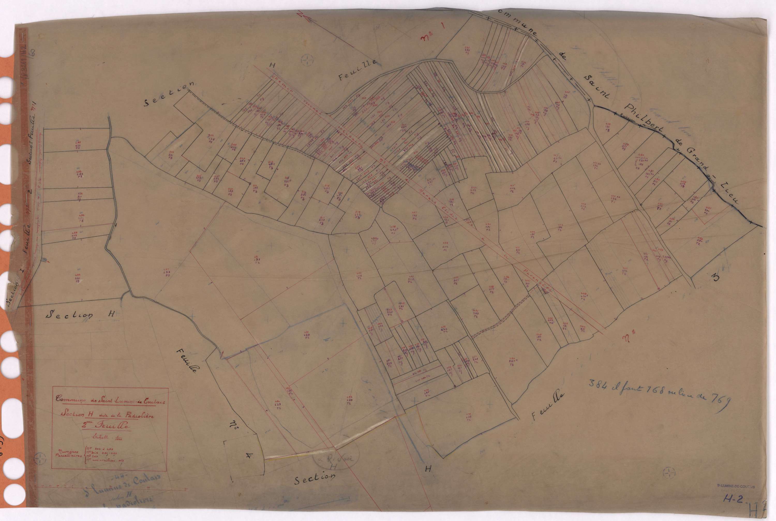 Saint-Lumine-de-Coutais - Section H2 Padiolière (section de La) ; 304-493