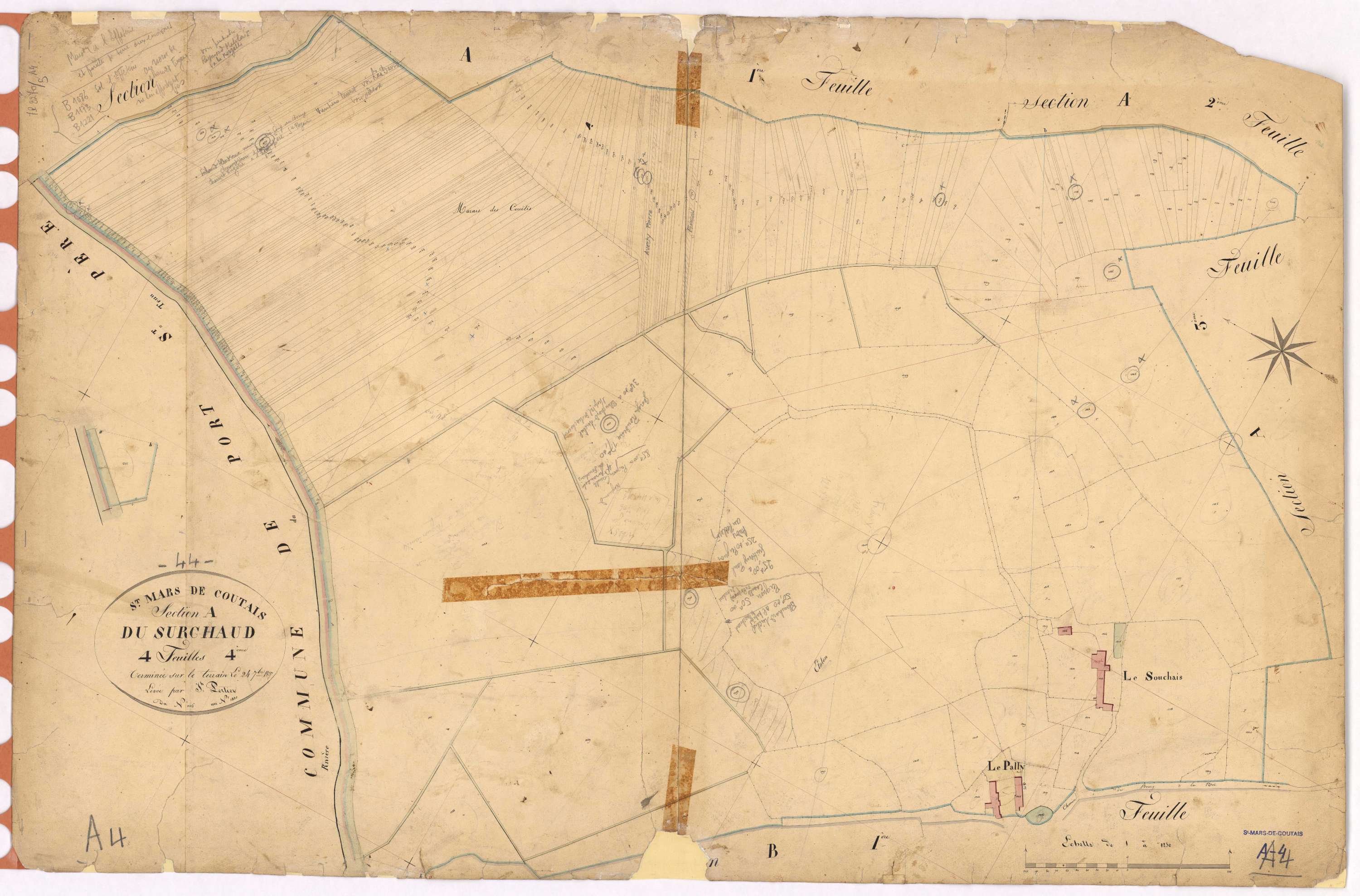 Saint-Mars-de-Coutais - Section A4 Surchaud (section du) ; 1106-1330
