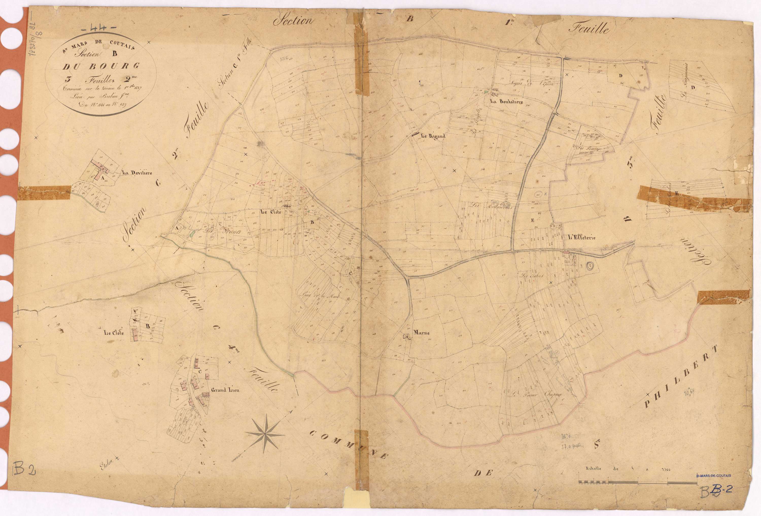 Saint-Mars-de-Coutais - Section B2 Bourg (section du) ; 440-989