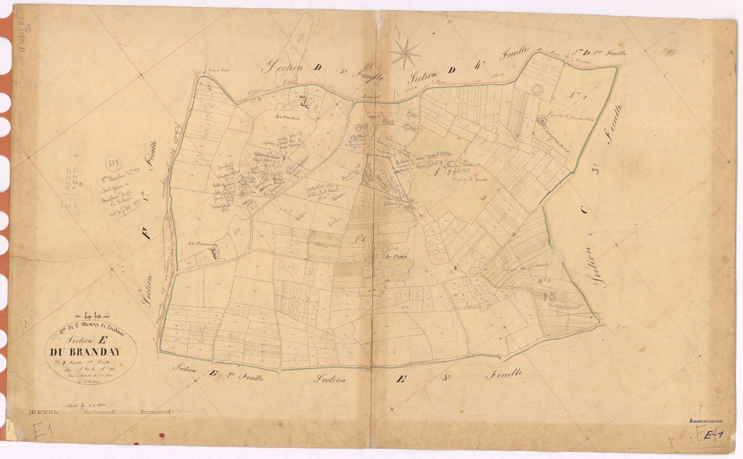 Saint-Mars-de-Coutais - Section E1 Branday (section du) ; 1-743