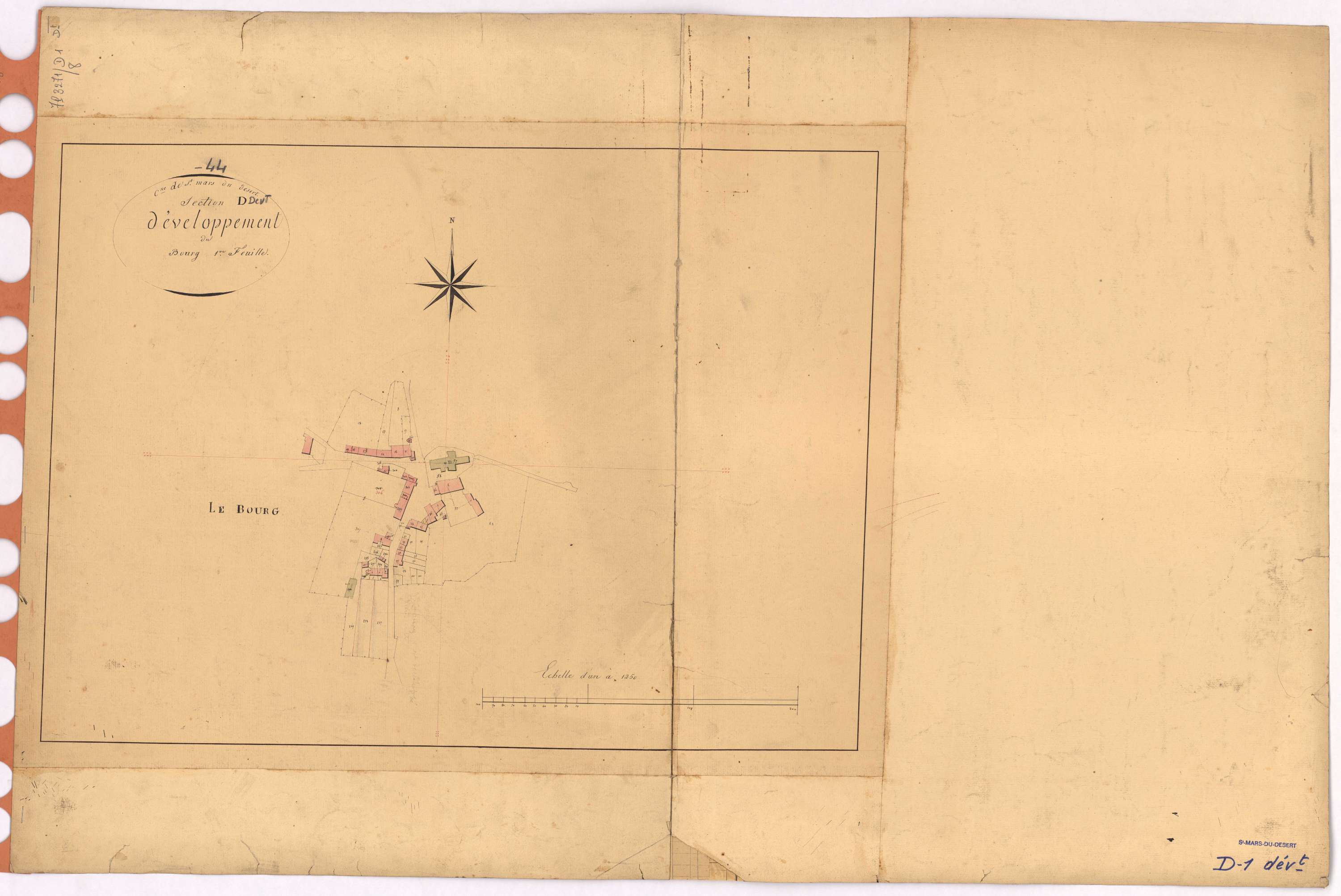 Saint-Mars-du-Désert - Section D1 (développement) Bourg (section du) ; développement du Bourg