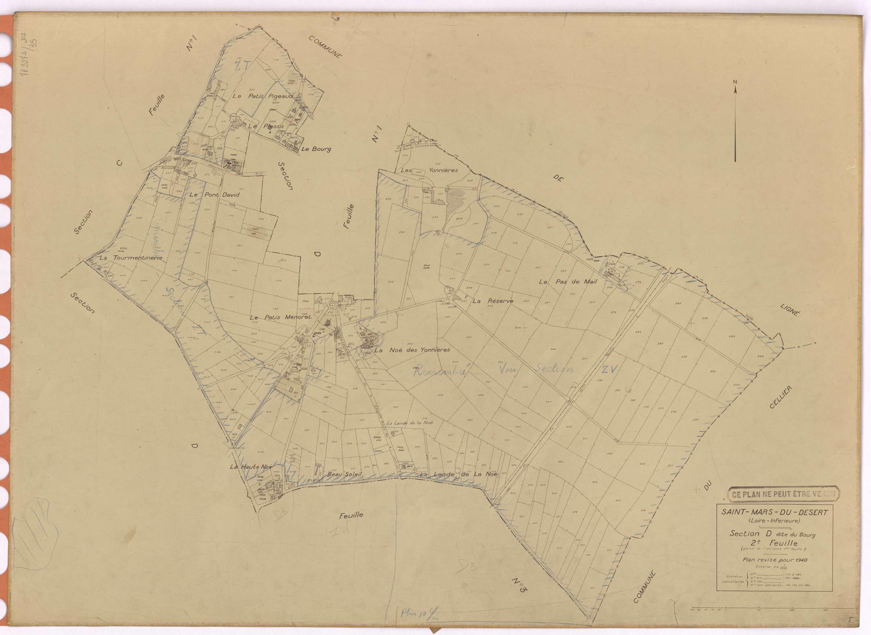 Saint-Mars-du-Désert - Section D2 Bourg (section du) ; 172-484