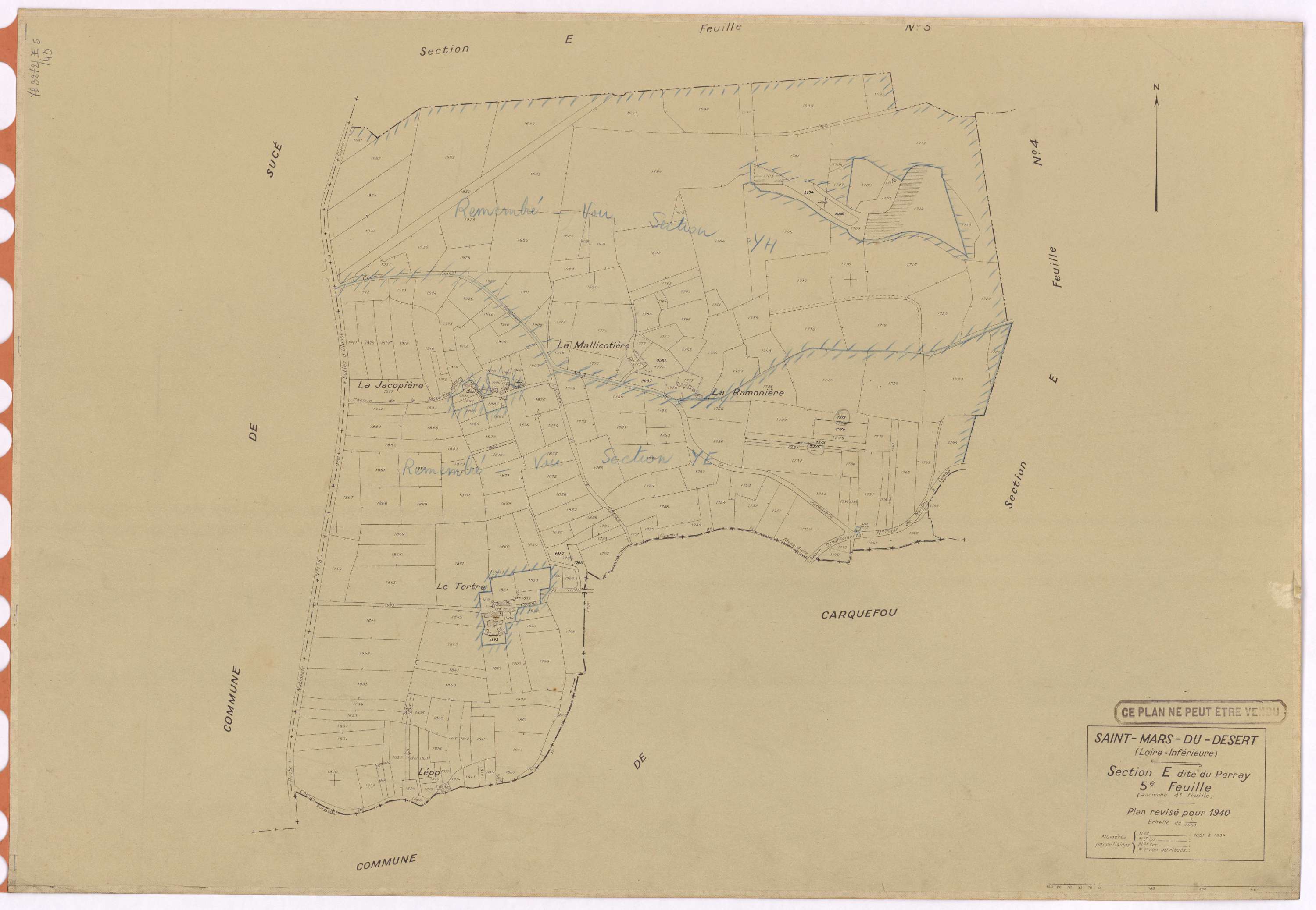 Saint-Mars-du-Désert - Section E5 Perray (section du) ; 1681-1934