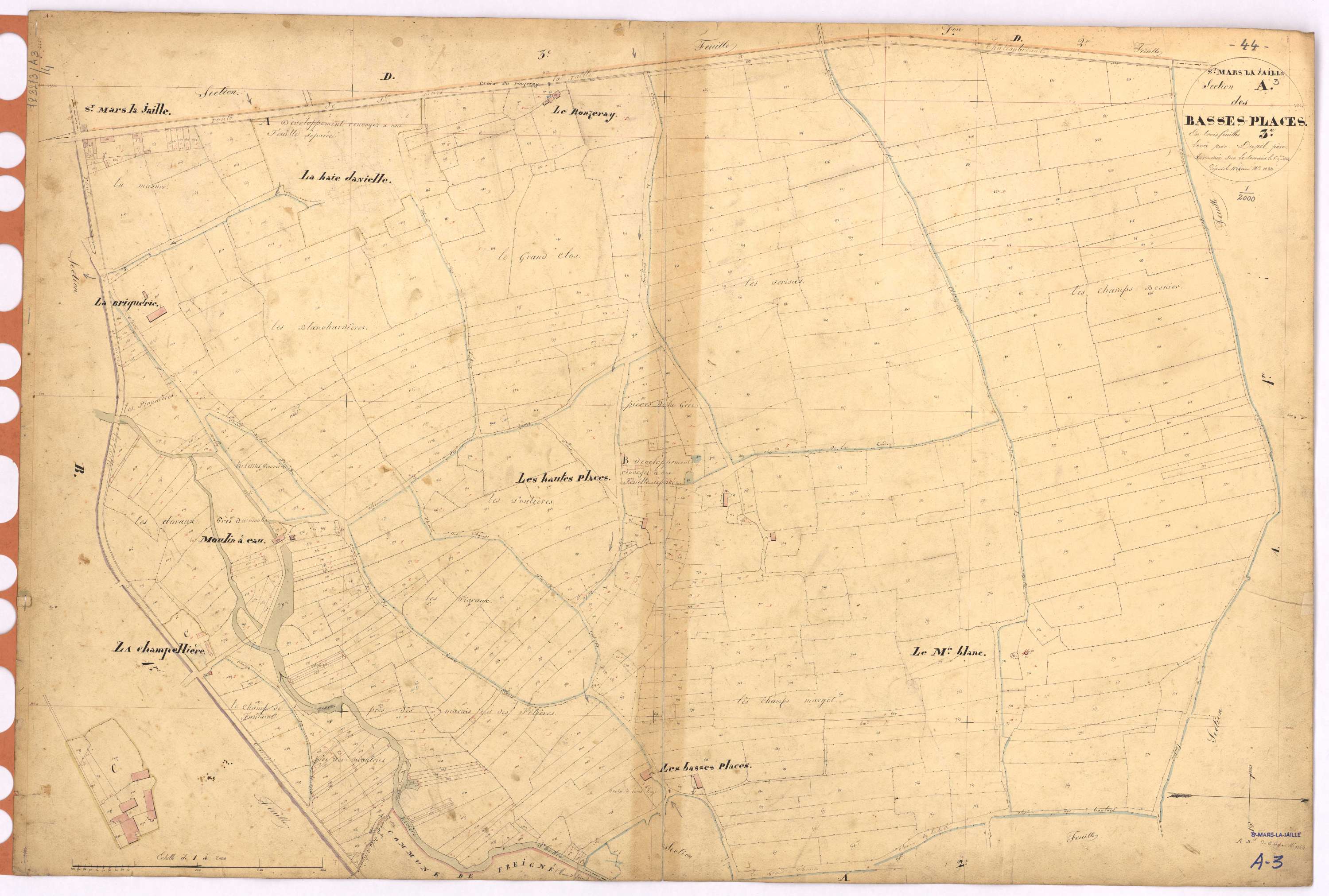 Saint-Mars-la-Jaille - Section A3 Basses-Places (section des) ; 674-1244