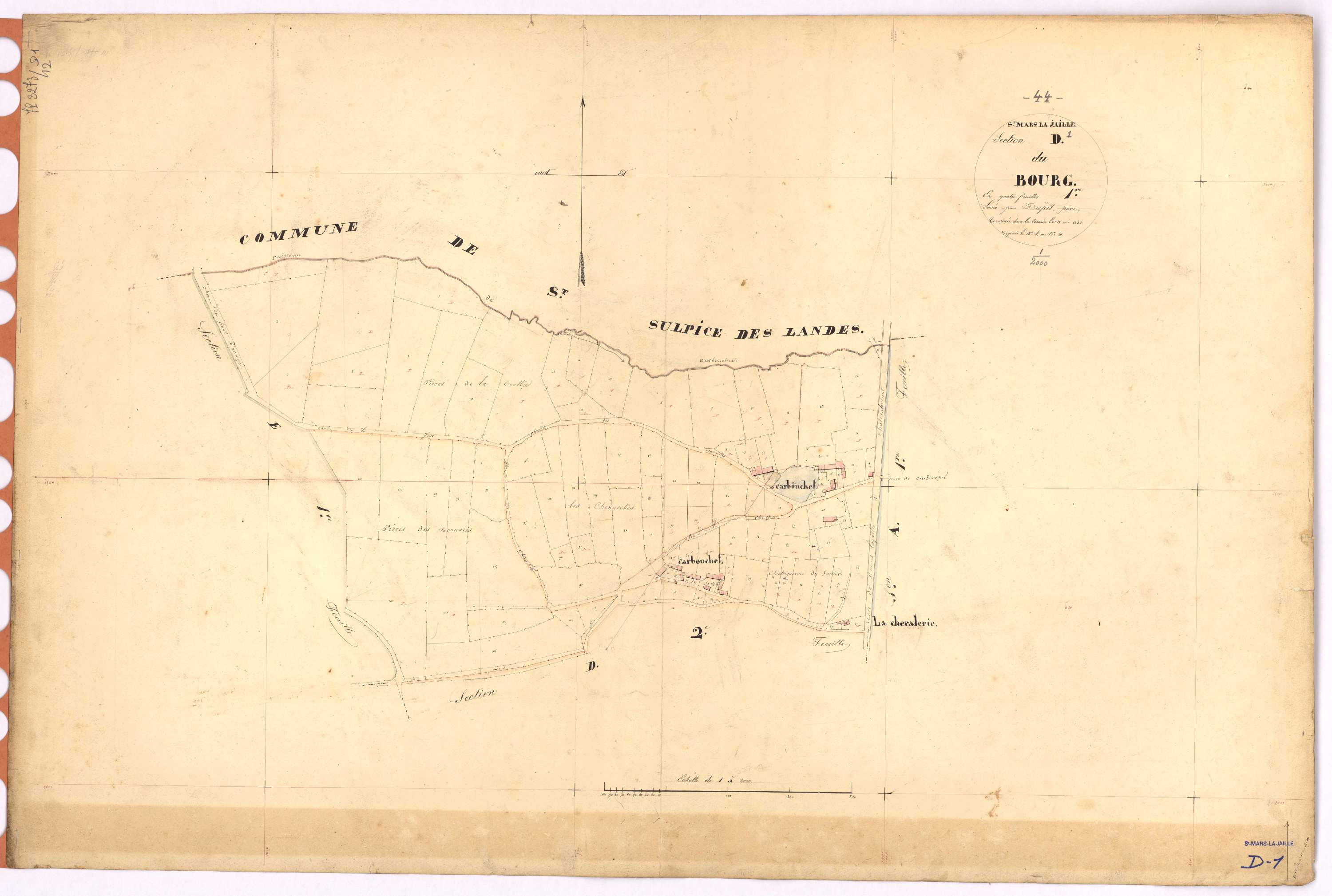 Saint-Mars-la-Jaille - Section D1 Bourg (section du) ; 1-111