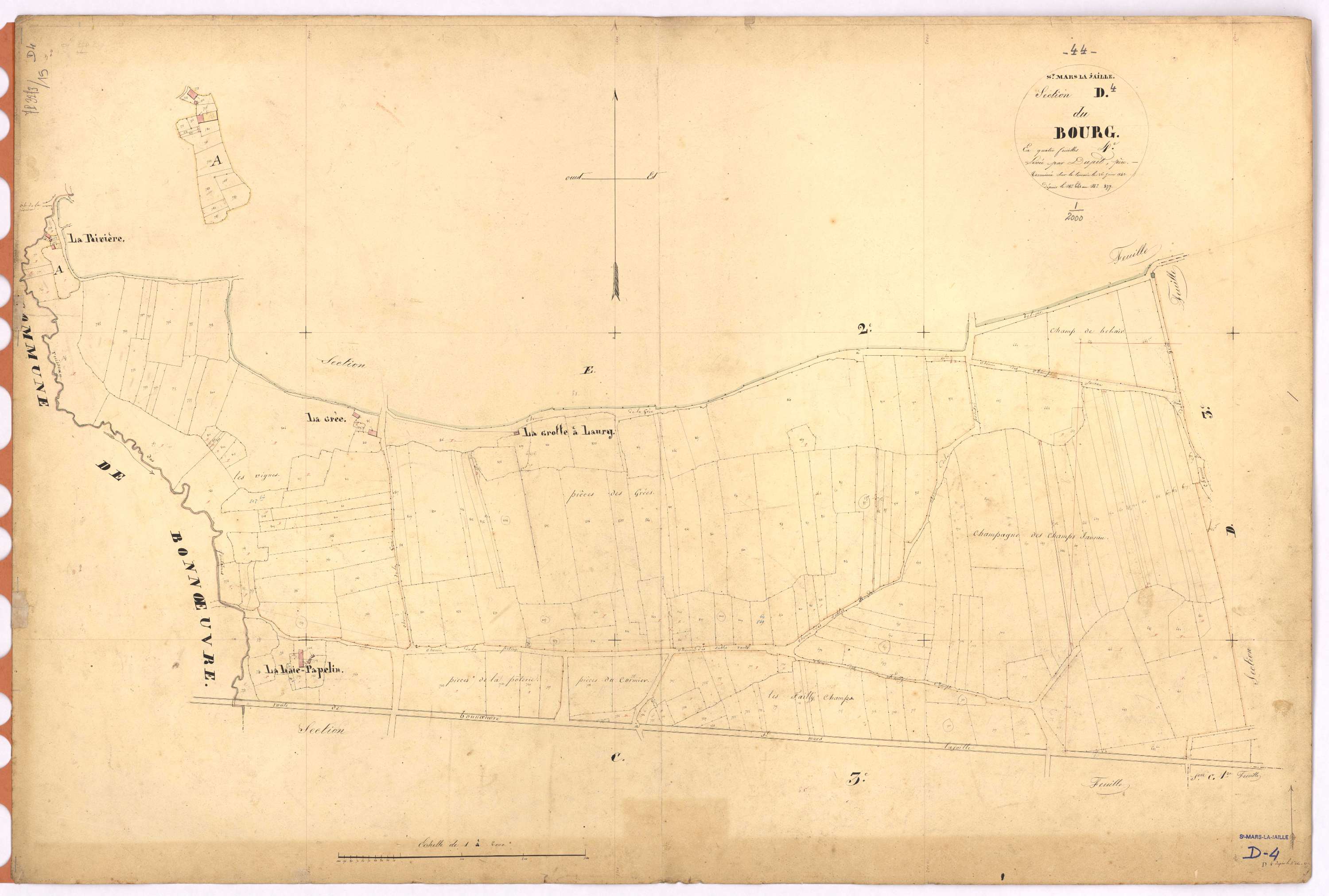 Saint-Mars-la-Jaille - Section D4 Bourg (section du) ; 662-877