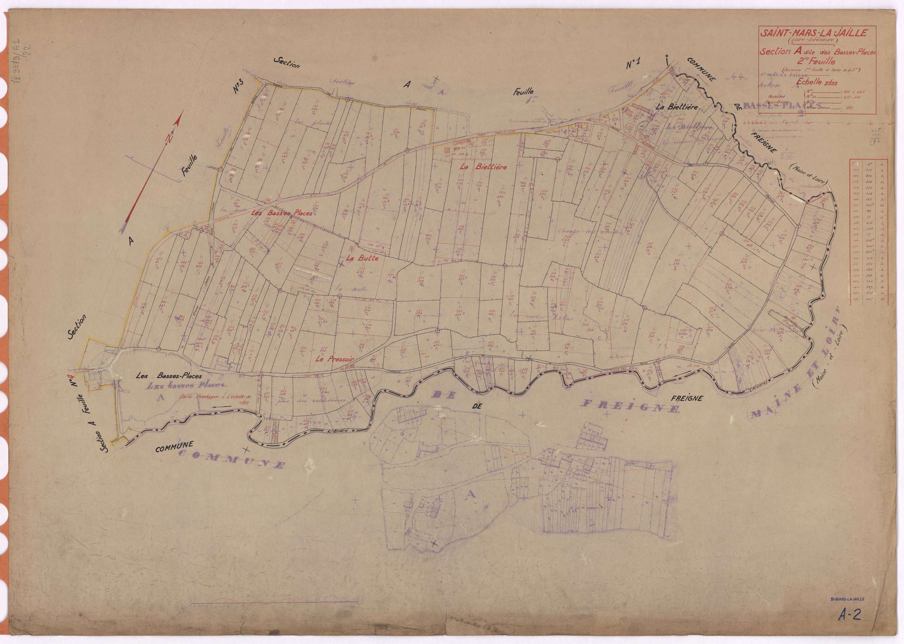 Saint-Mars-la-Jaille - Section A2 Basses-Places (section des) ; 188-485