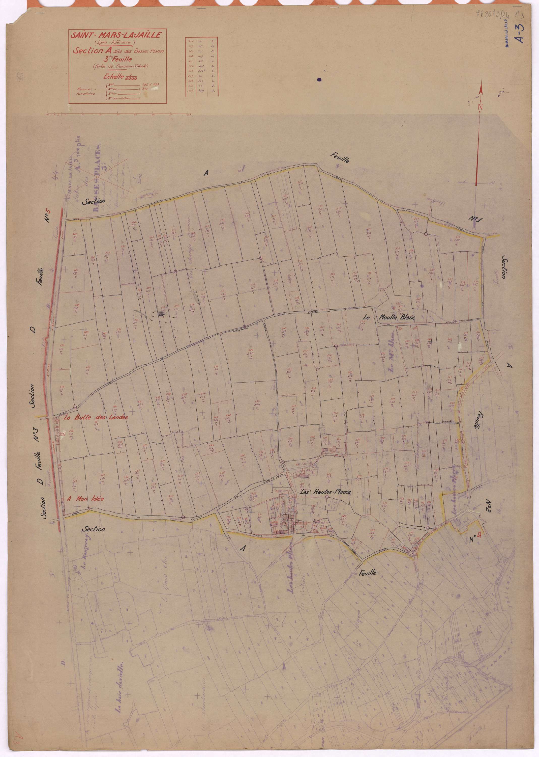 Saint-Mars-la-Jaille - Section A3 Basses-Places (section des) ; 486-670