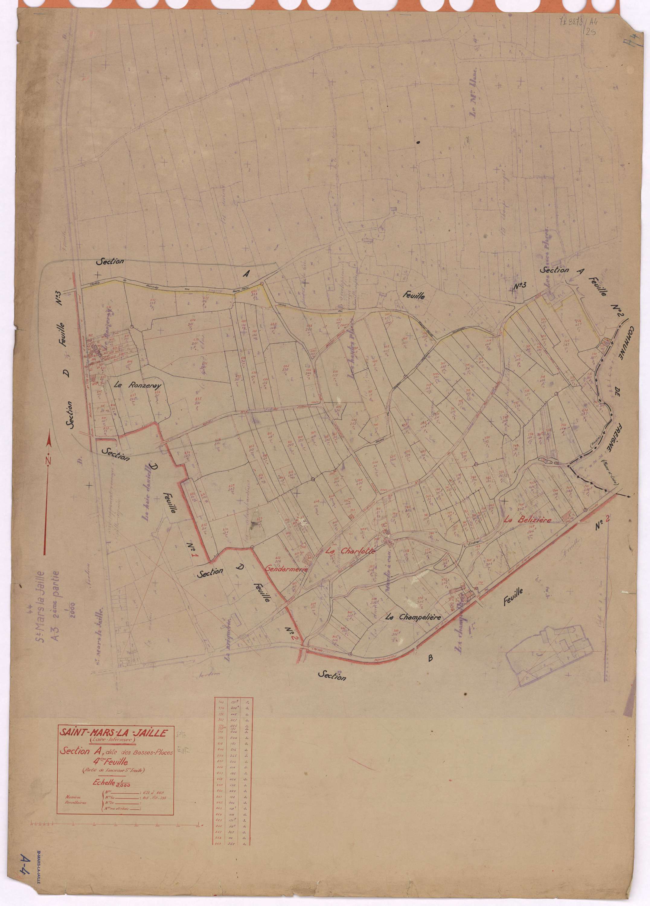 Saint-Mars-la-Jaille - Section A4 Basses-Places (section des) ; 671-869
