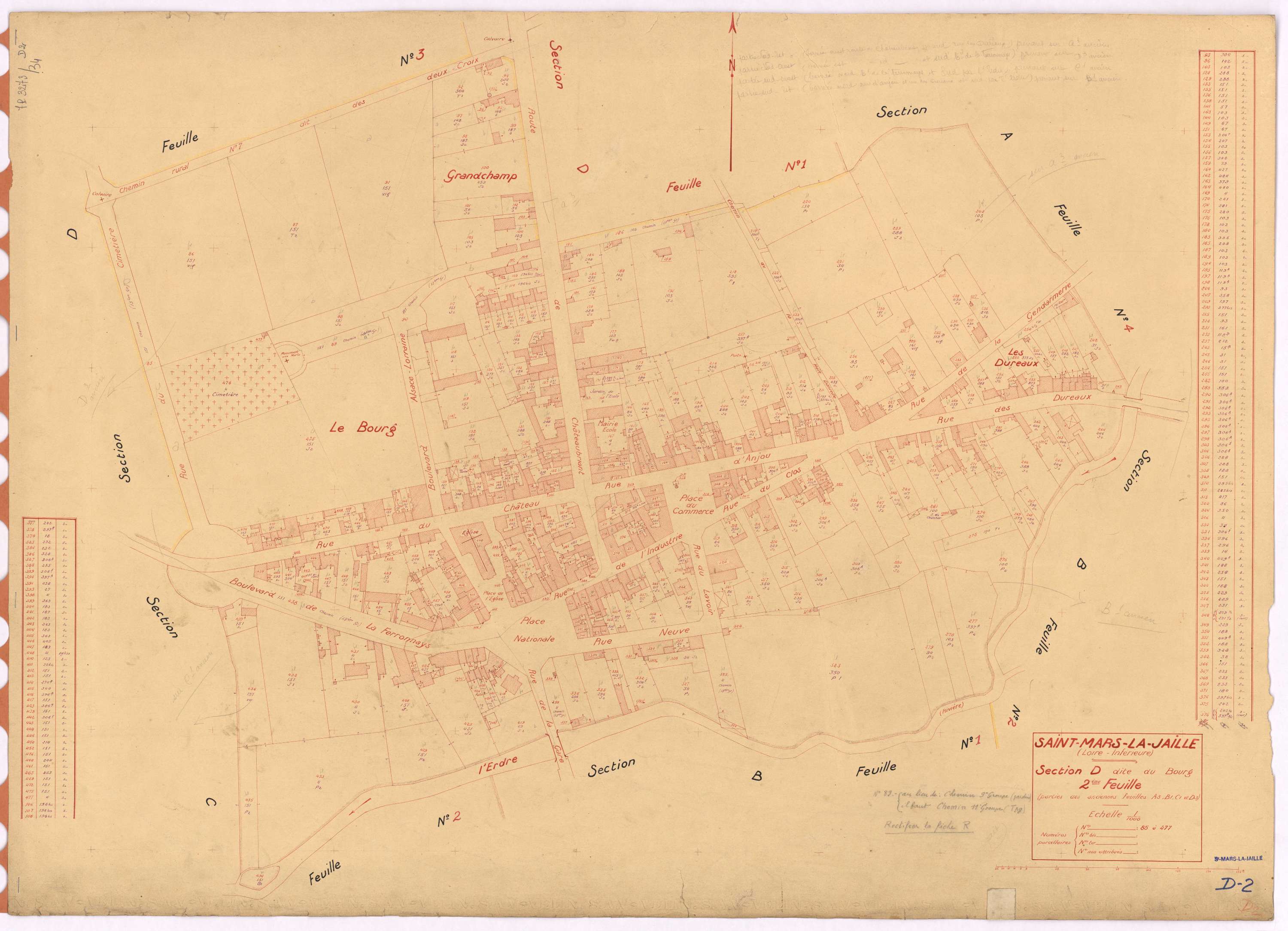Saint-Mars-la-Jaille - Section D2 Bourg (section du) ; 85-477