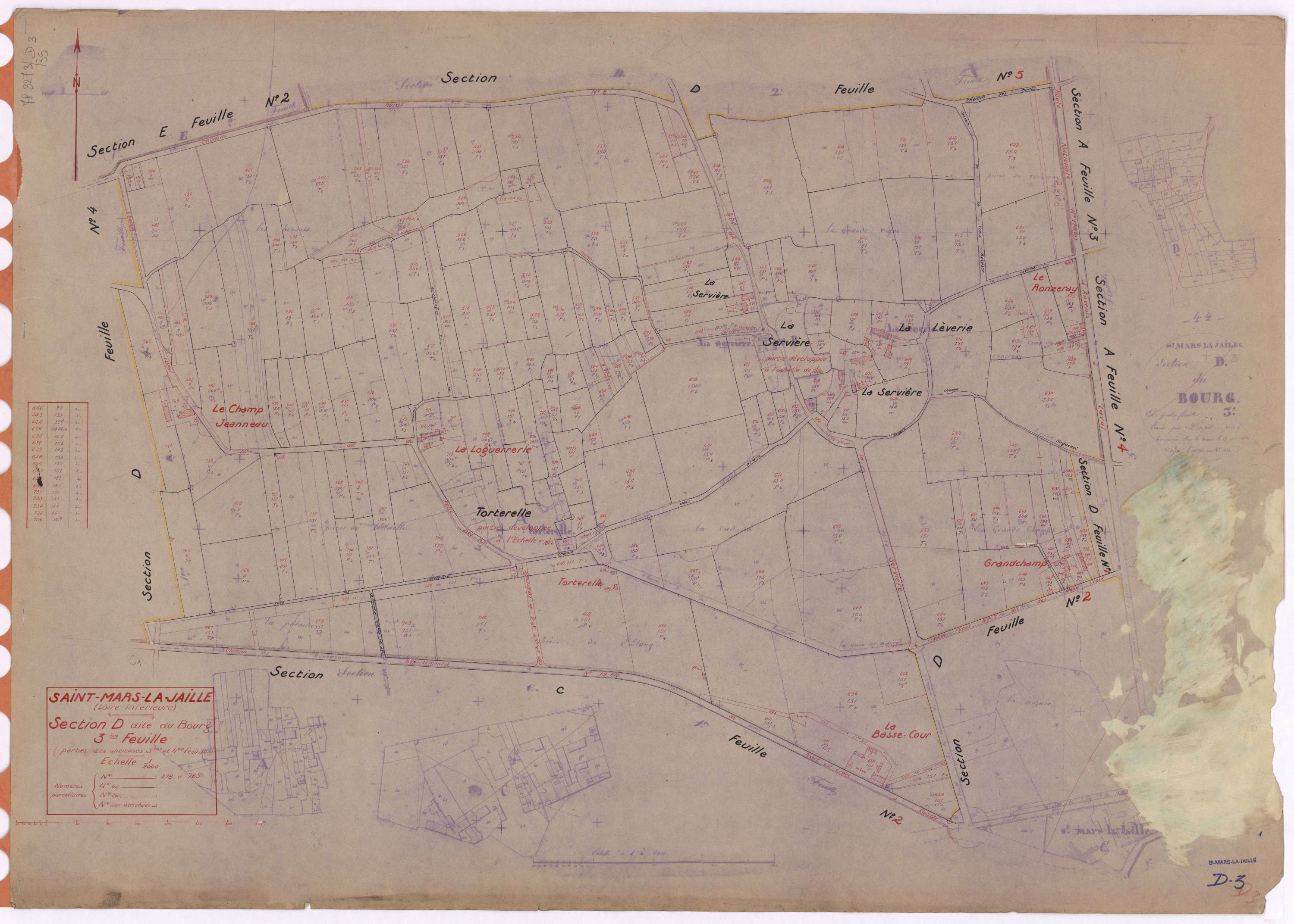 Saint-Mars-la-Jaille - Section D3 Bourg (section du) ; 478-765